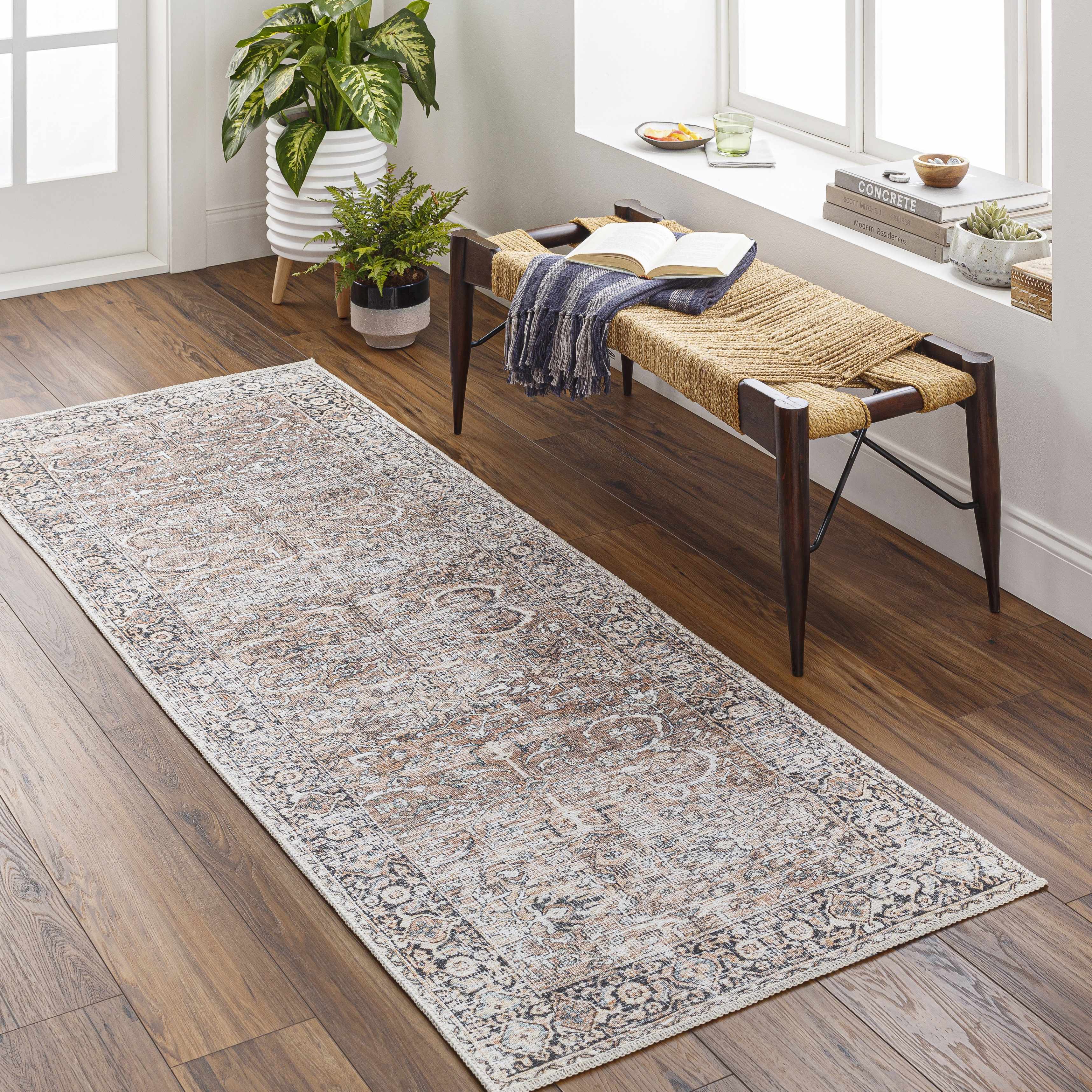 Hauteloom Jill Vintage Washable Area Rug - Your Cozy Home Essential