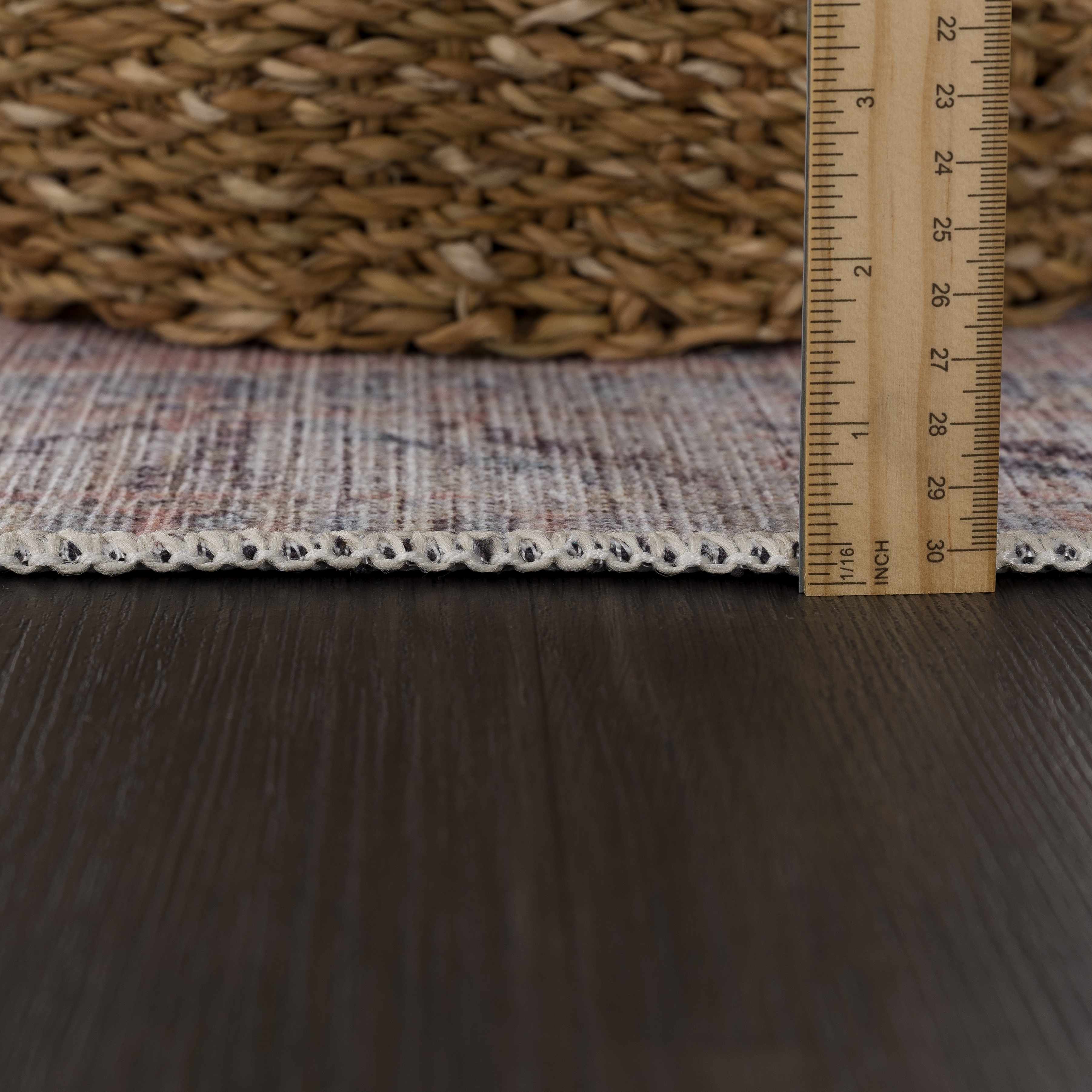 Indulgent Hauteloom Morcott Peach Washable Area Rug