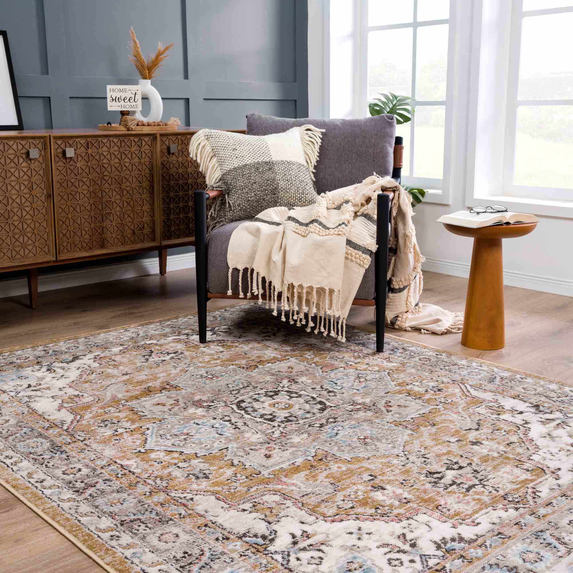 Exclusive Hauteloom Albie Gold & Beige Area Rug - Grab This Clearance Deal Now!