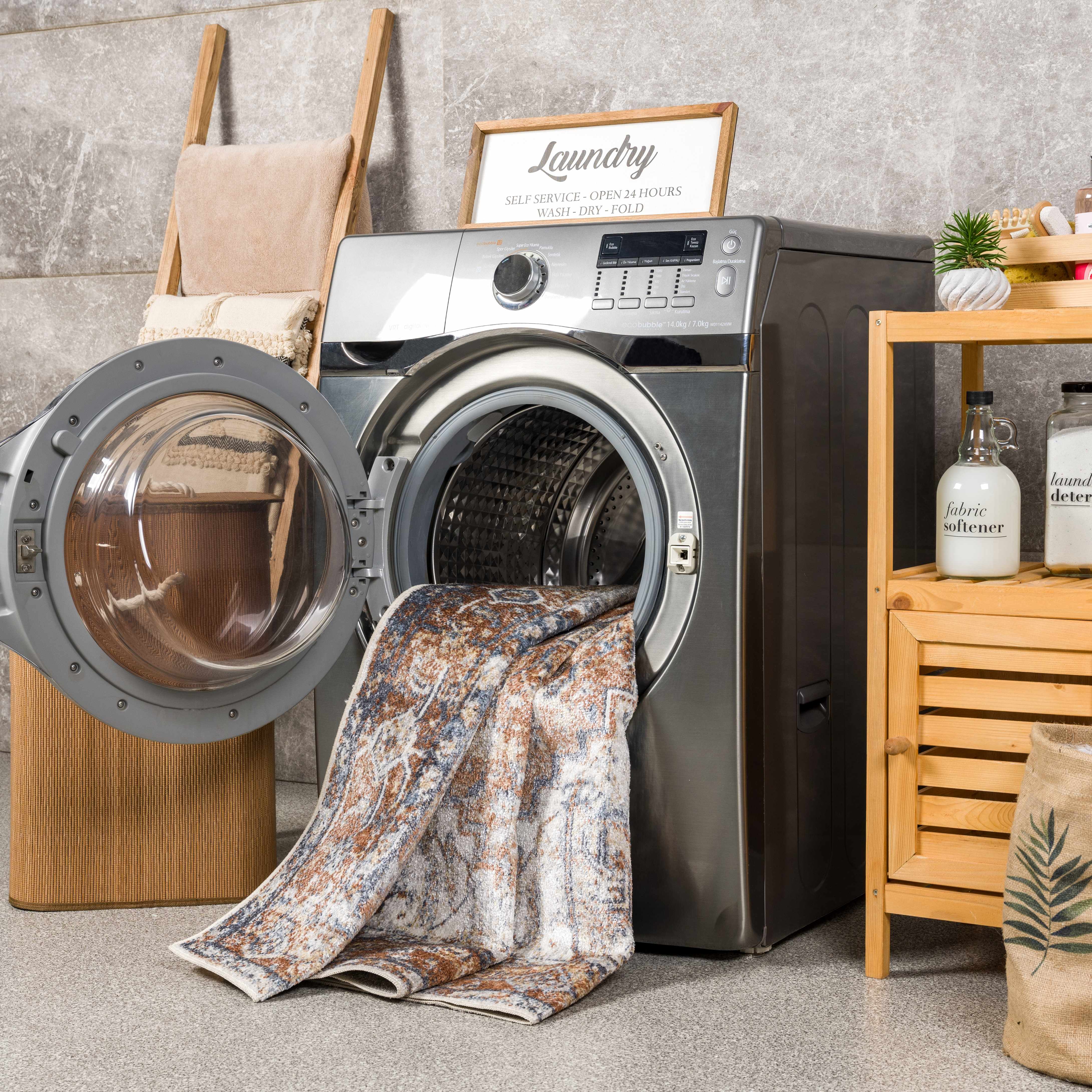 Hauteloom Rust Hera Washable Area Rug - Grab This Clearance Deal Now!