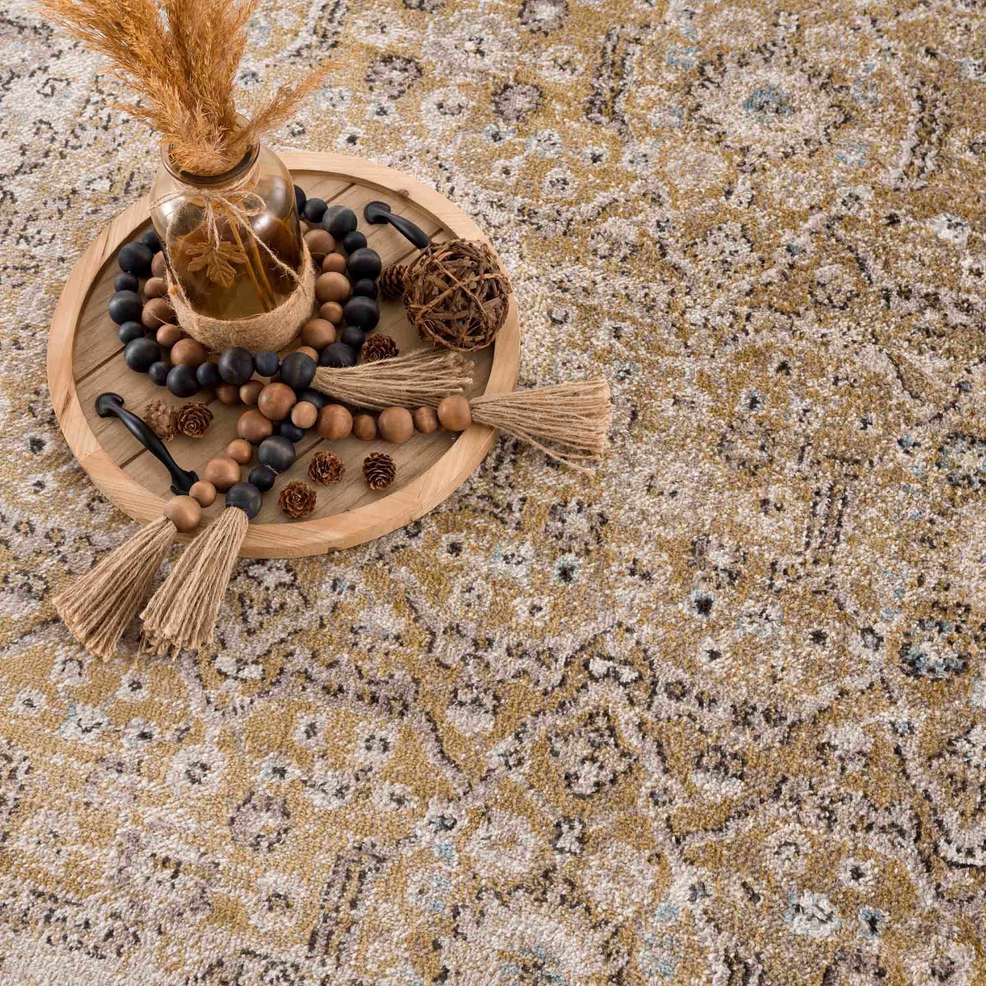 Hauteloom Anana Gold & Beige Area Rug - Grab This Clearance Deal Now!