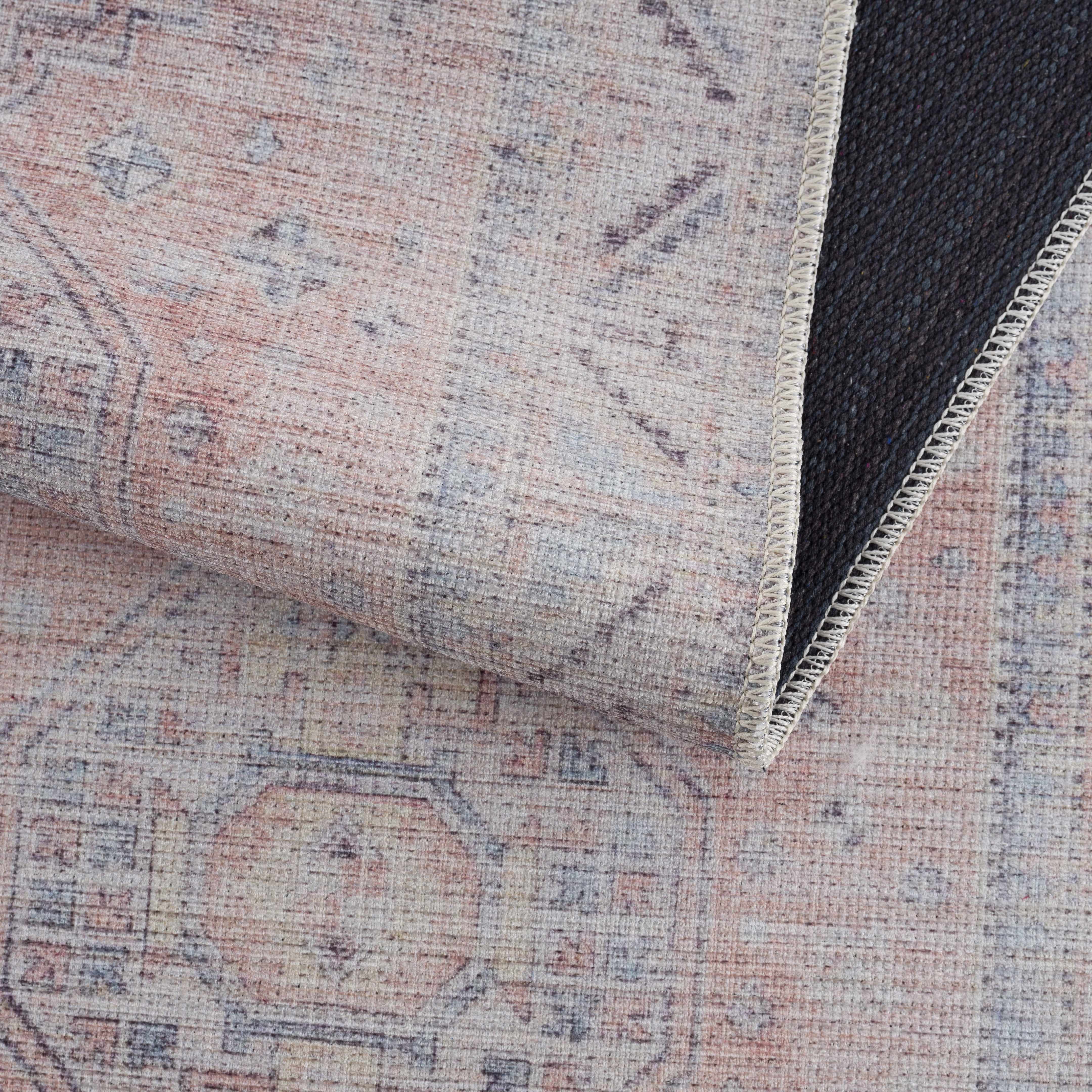Indulgent Hauteloom Morcott Peach Washable Area Rug