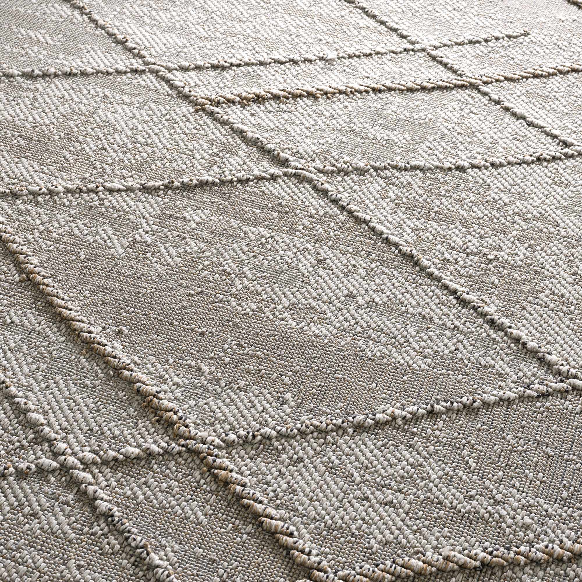 Exclusive Hauteloom Baqer Bone & Tan Textured Performance Rug - A Limited Edition Gem