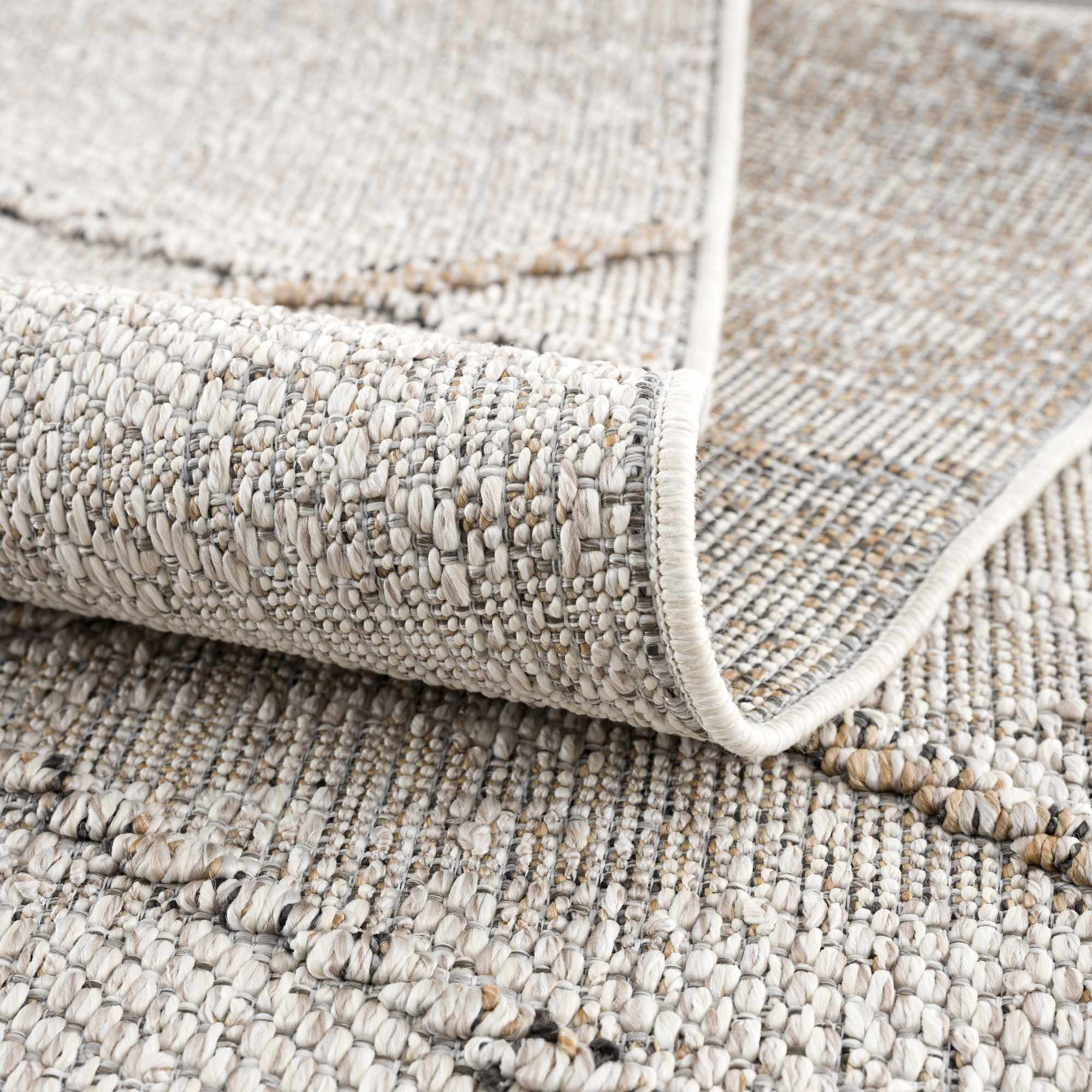 Exclusive Hauteloom Baqer Bone & Tan Textured Performance Rug - A Limited Edition Gem