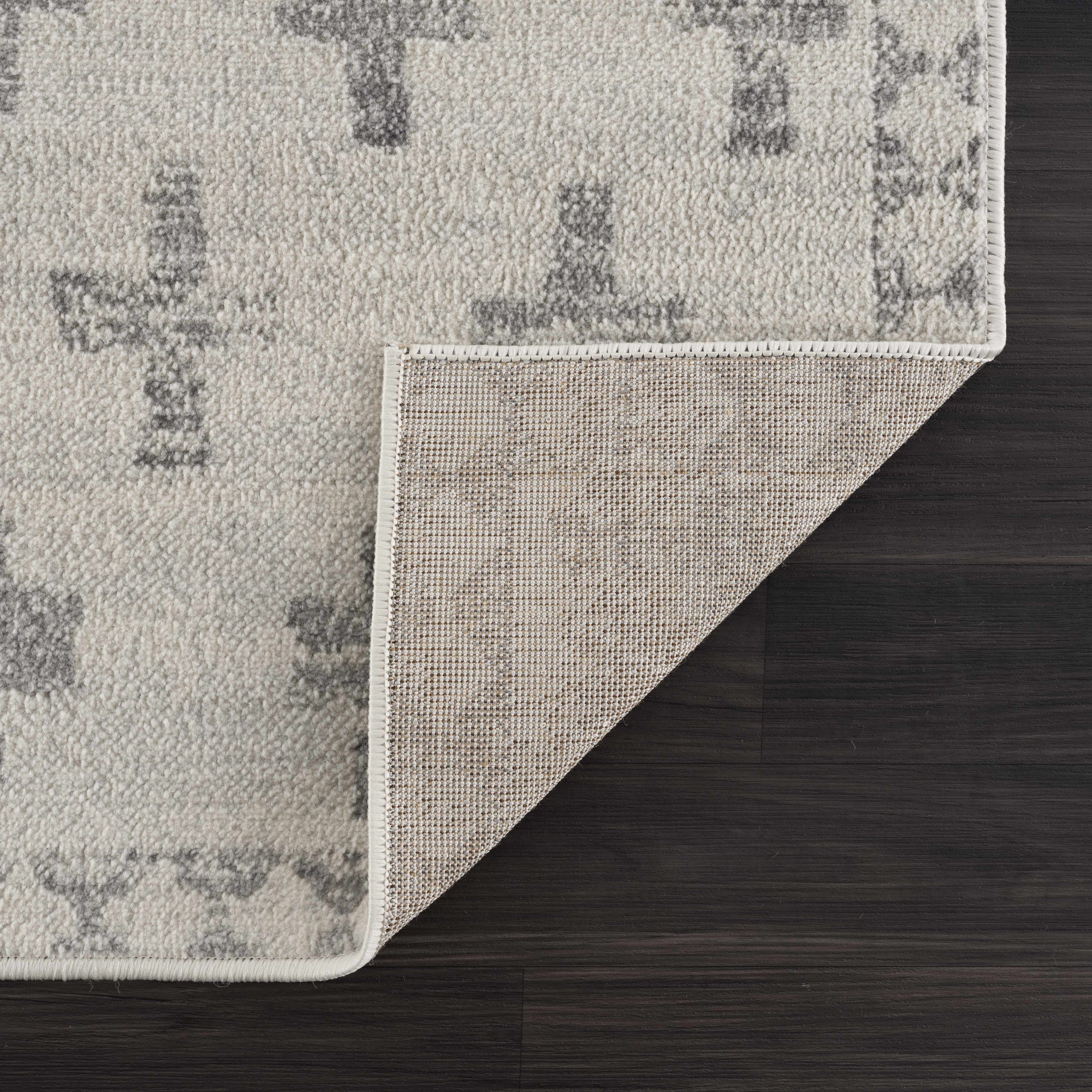 Hauteloom Tigris Swiss Cross Ivory & Gray Geometric Style Area Rug