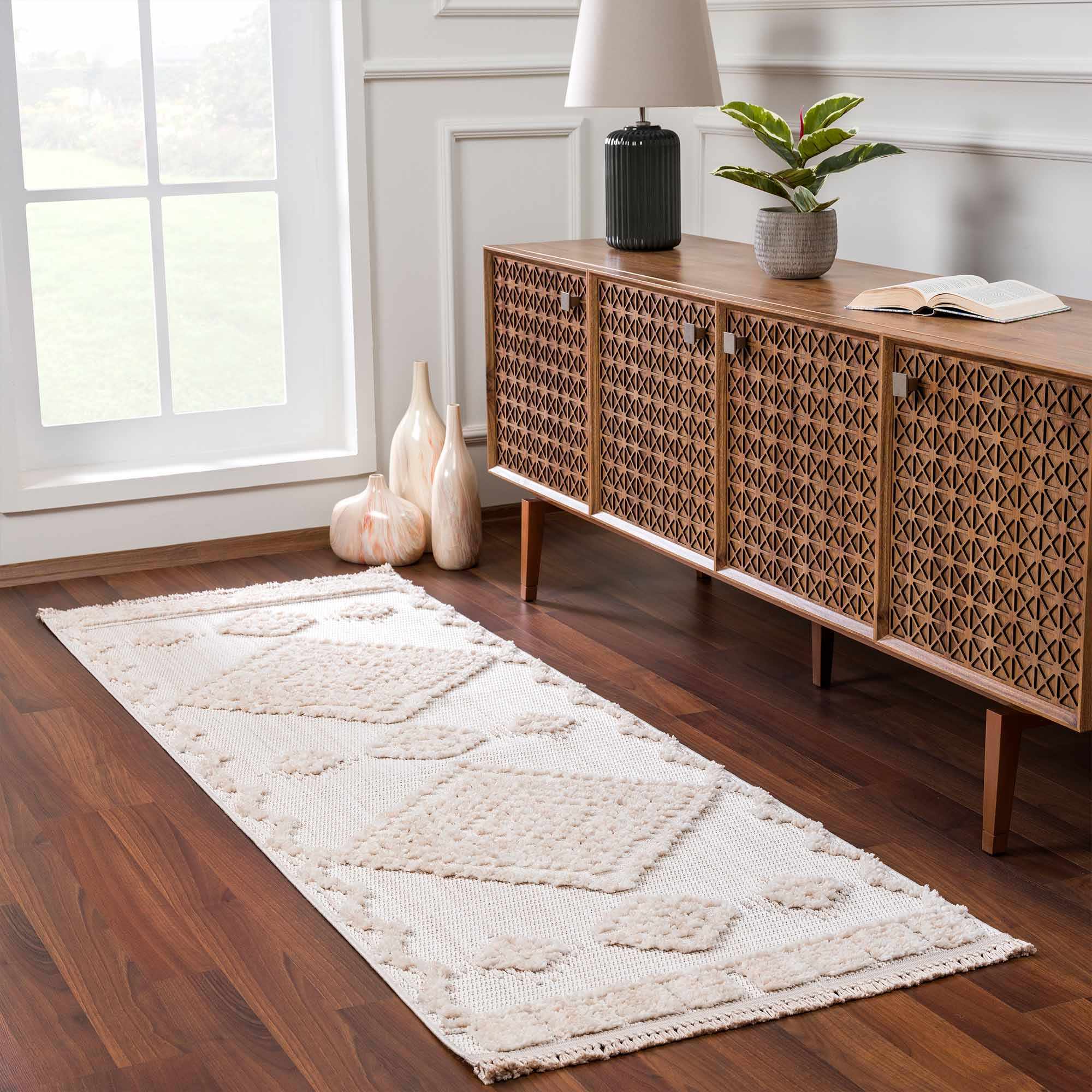 Luxurious Hauteloom Rosales Cream Area Rug for Every Space