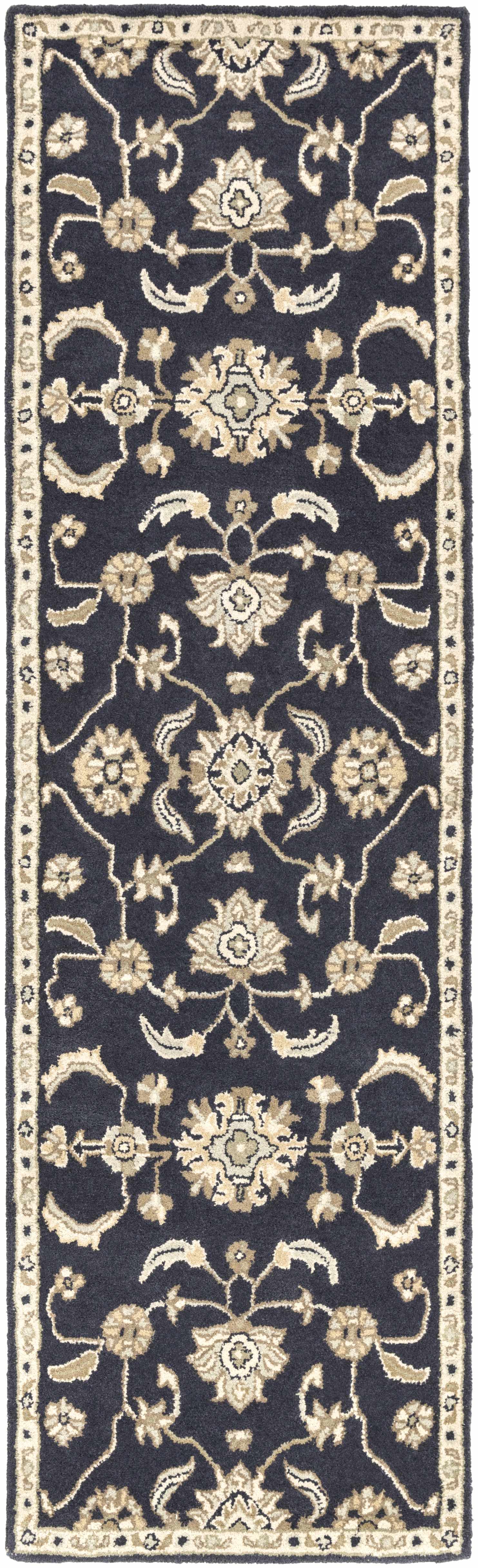 Exquisite Hauteloom Copen Black Floral Wool Rug