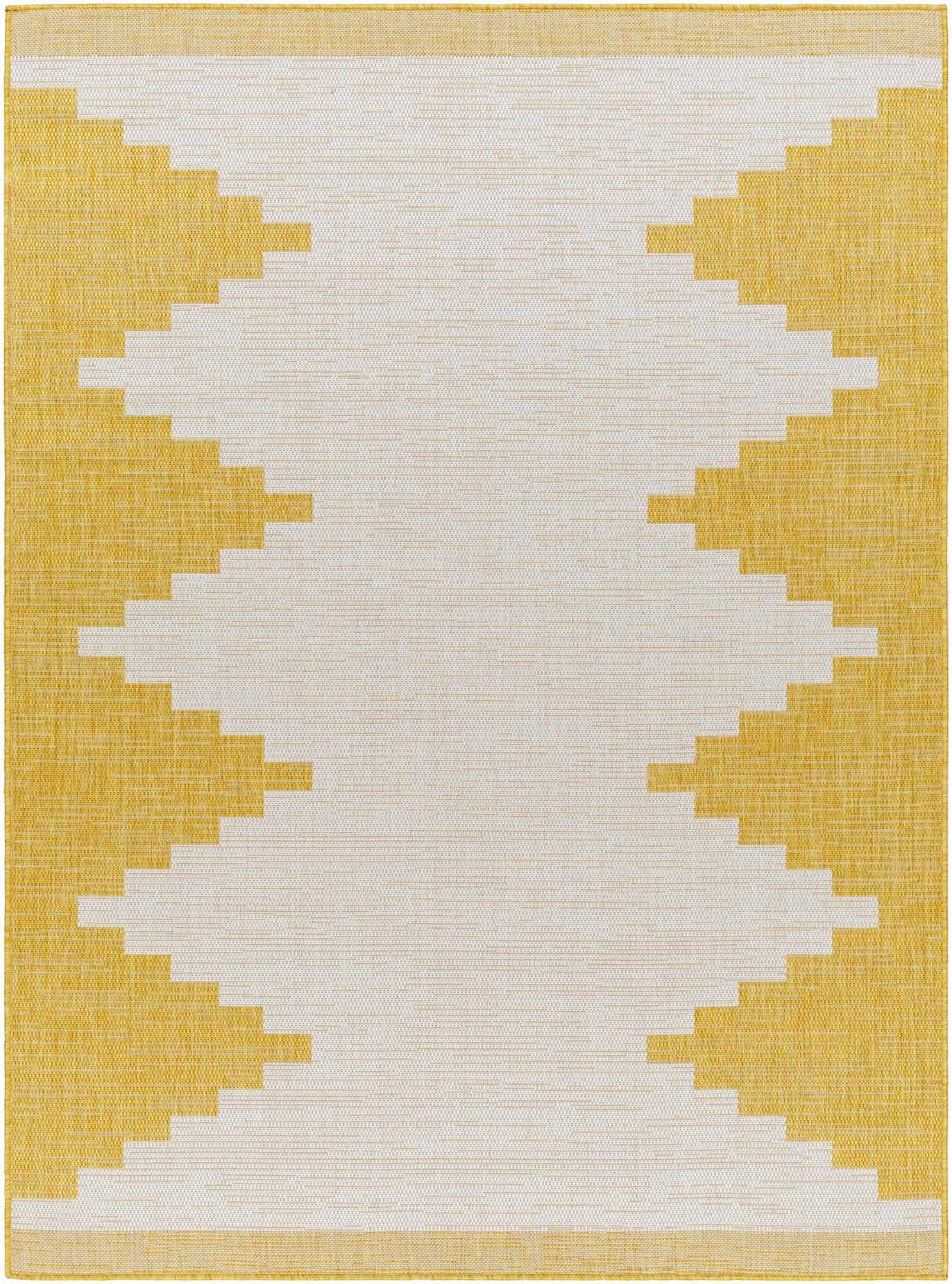 Hauteloom Djugun Yellow Aztec-Inspired Outdoor Rug