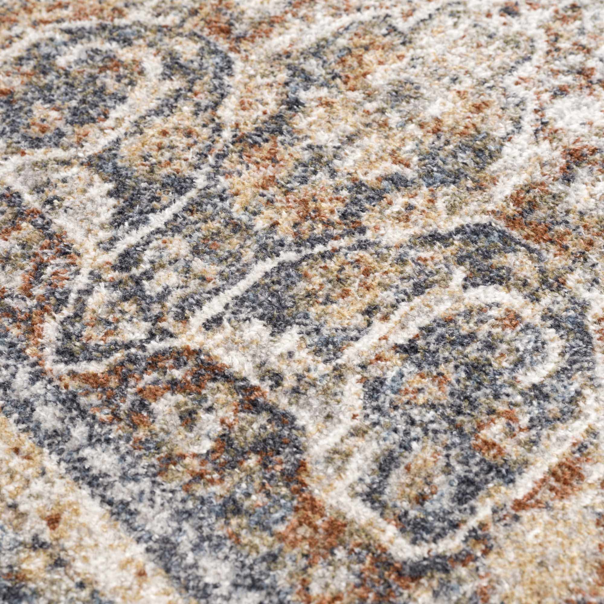 Hauteloom Arias Elegant Beige Blue Washable Area Rug