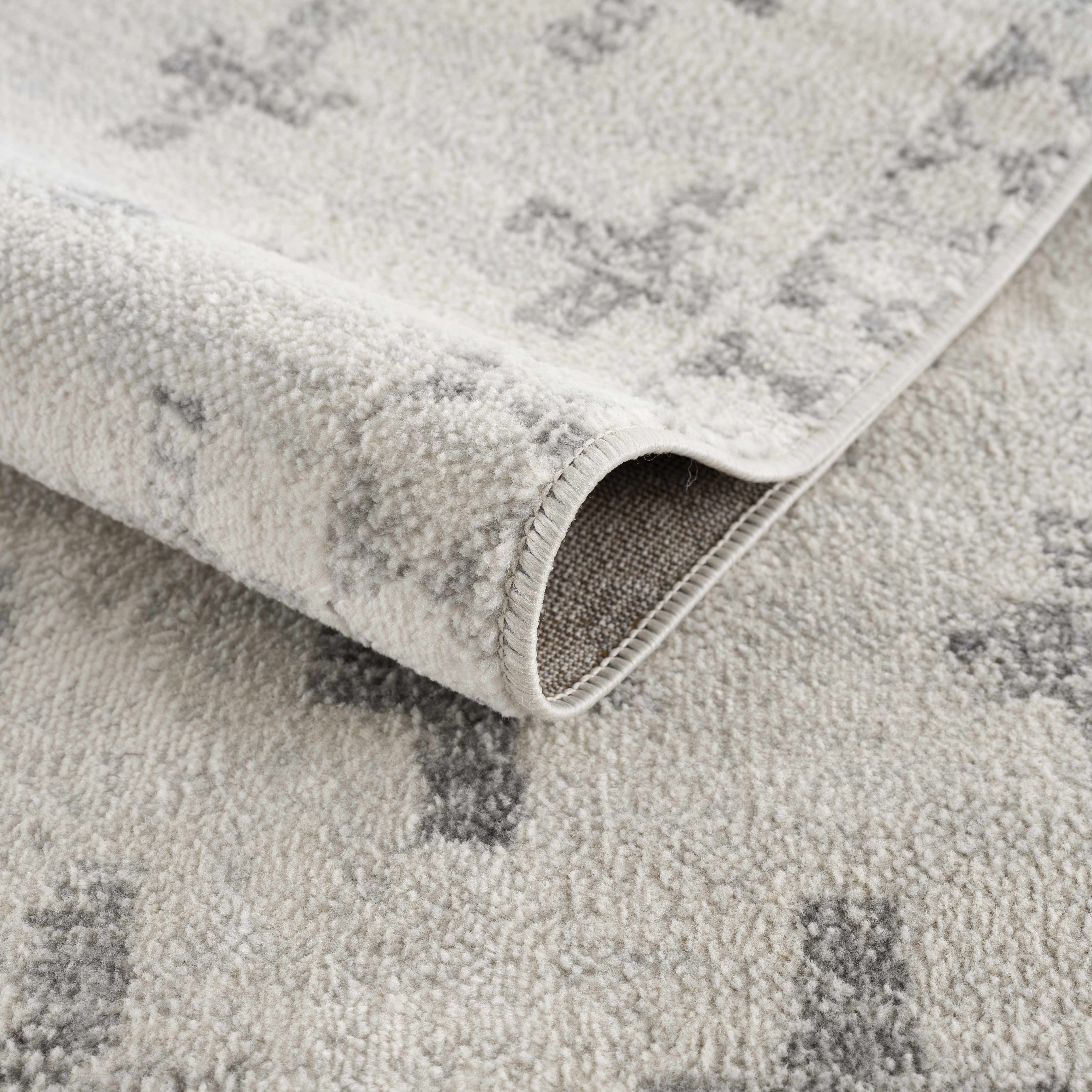 Hauteloom Tigris Swiss Cross Ivory & Gray Geometric Style Area Rug