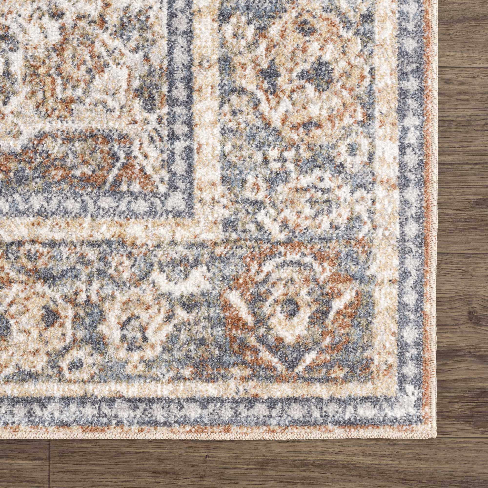 Hauteloom Arias Elegant Beige Blue Washable Area Rug