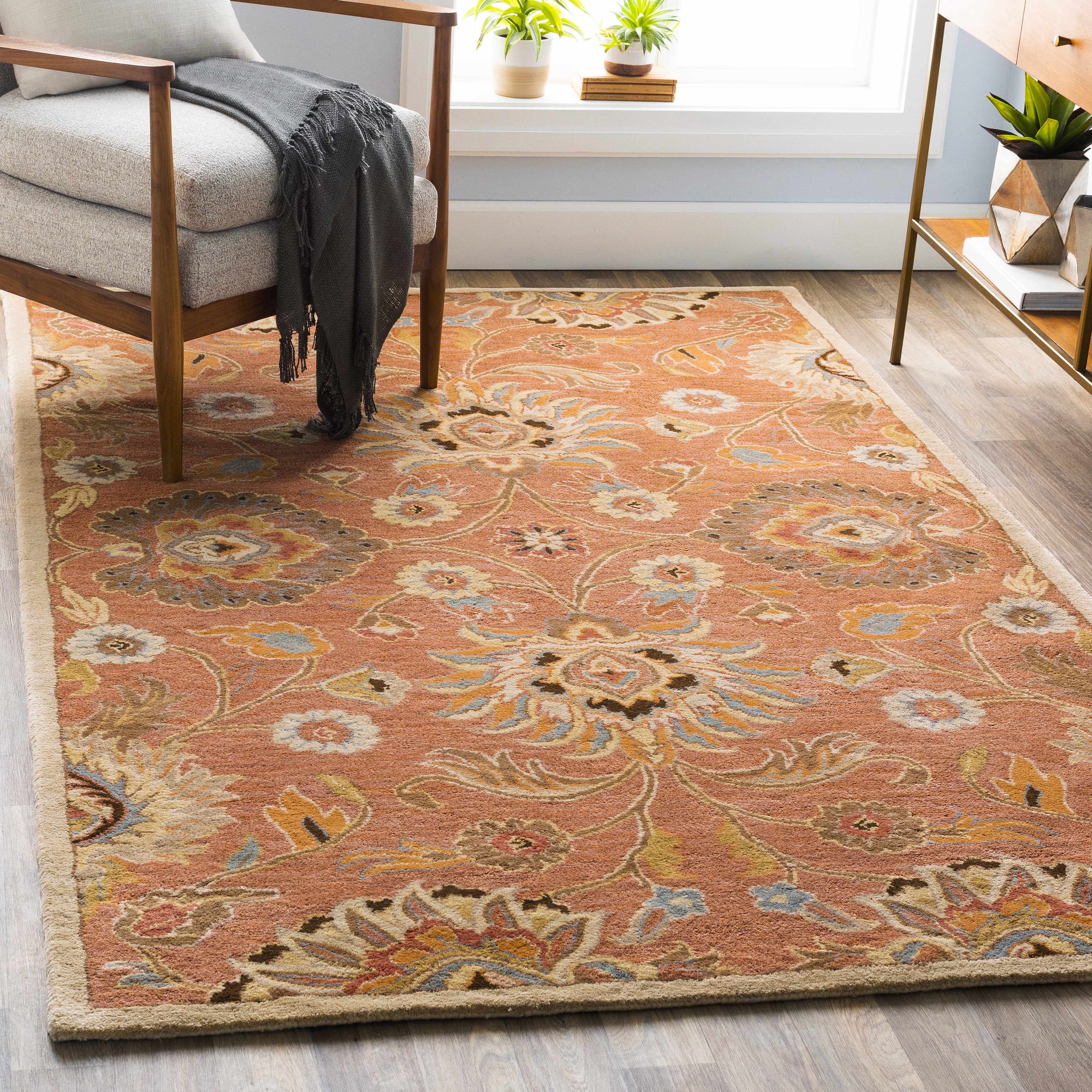 Gorgeous Hauteloom Conesus Wool Area Rug in Burnt Orange
