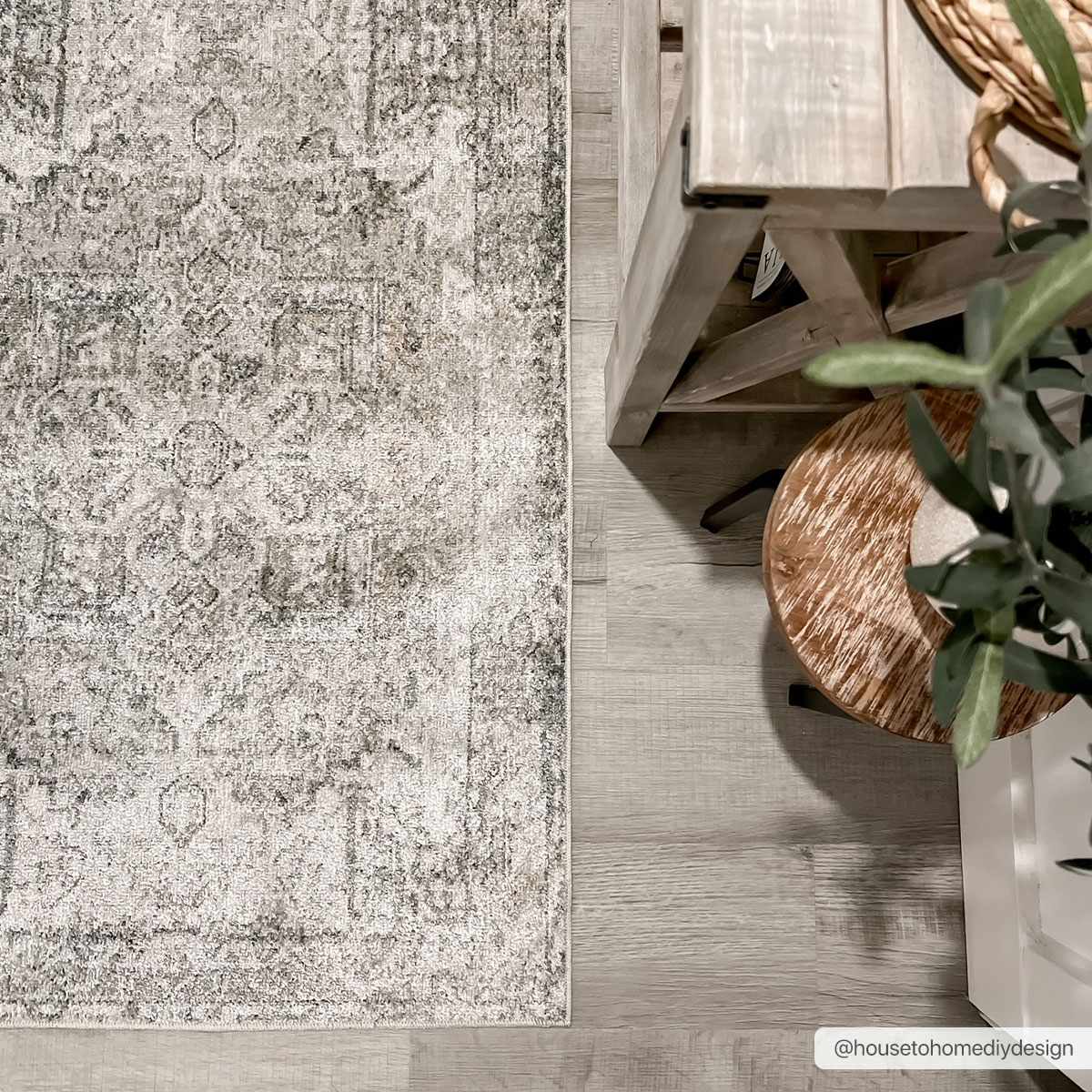 Indulgent Hauteloom Olive Hera Washable Area Rug