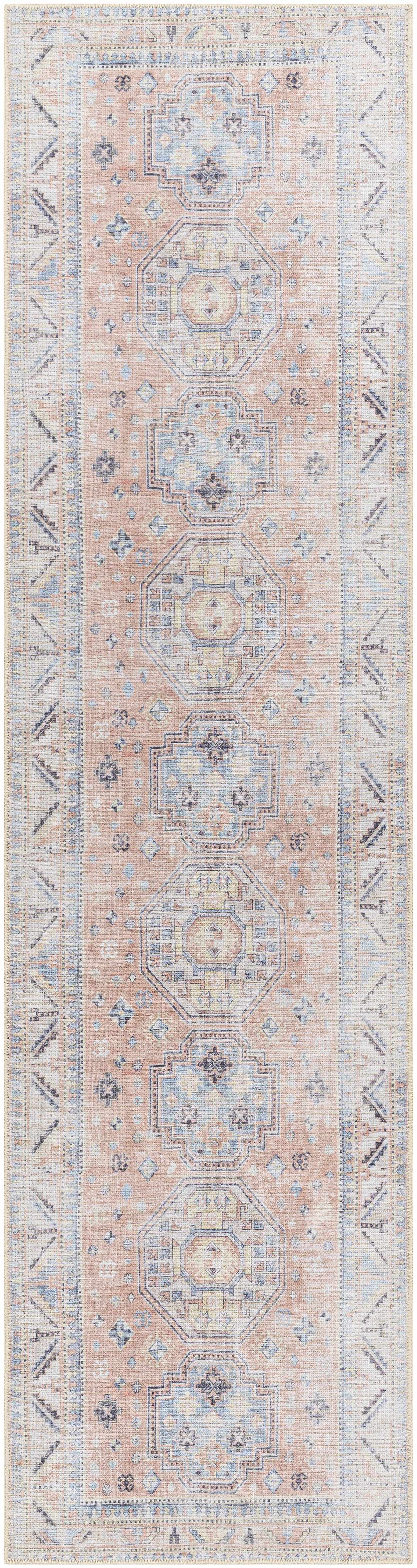 Indulgent Hauteloom Morcott Peach Washable Area Rug