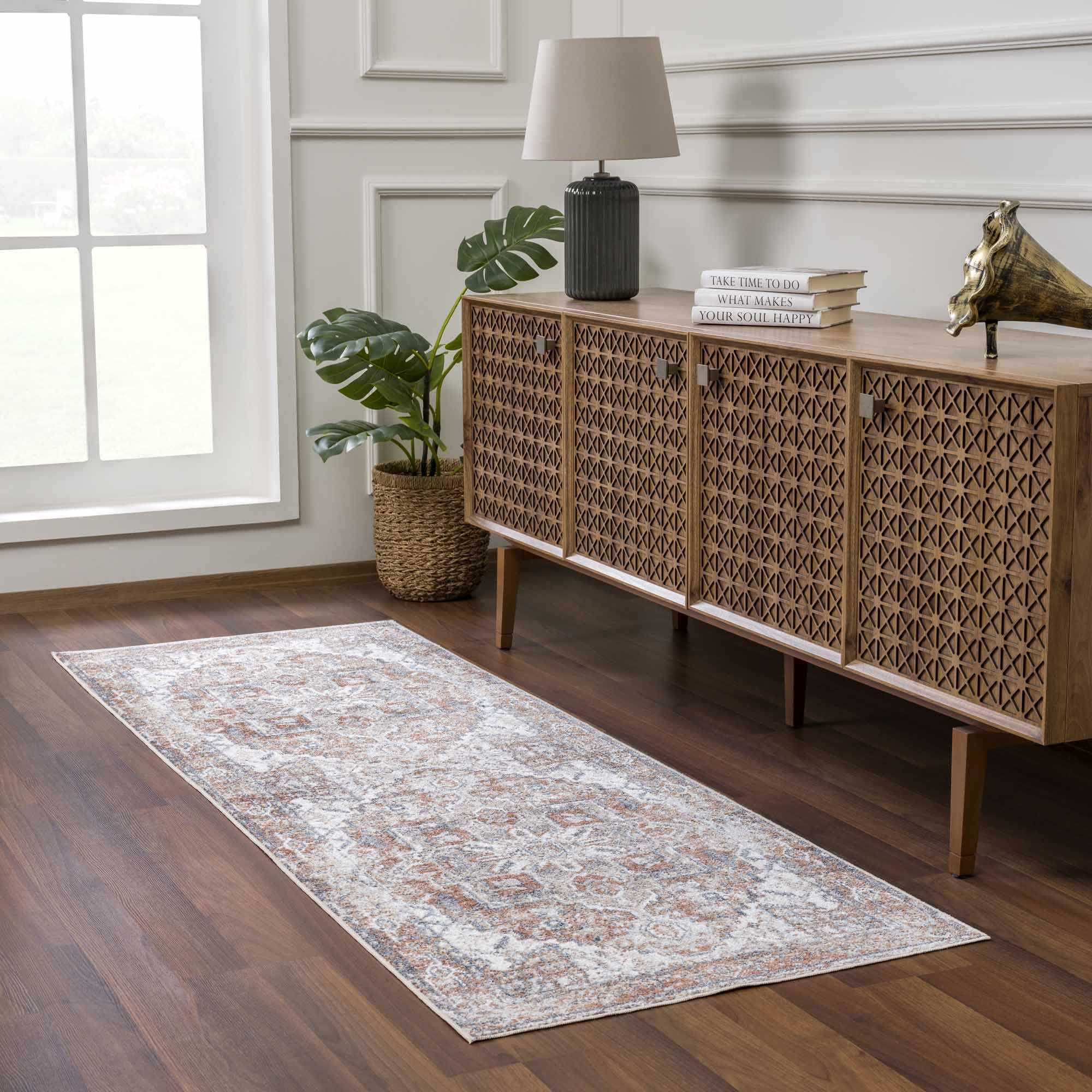 Hauteloom Rust Hera Washable Area Rug - Grab This Clearance Deal Now!