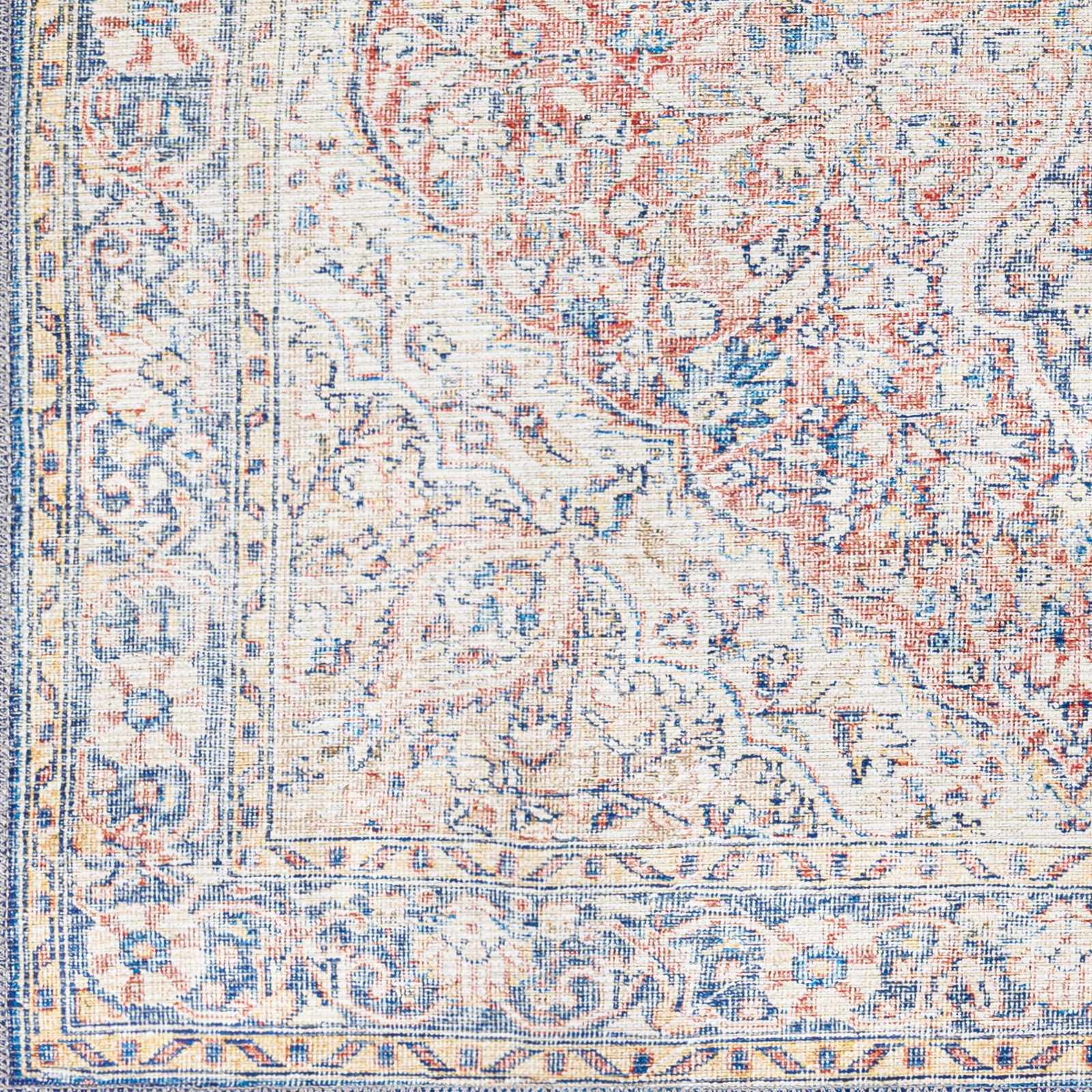 Hauteloom Wacousta Red & Blue Machine Washable Rug - A Splash of Color for Your Space