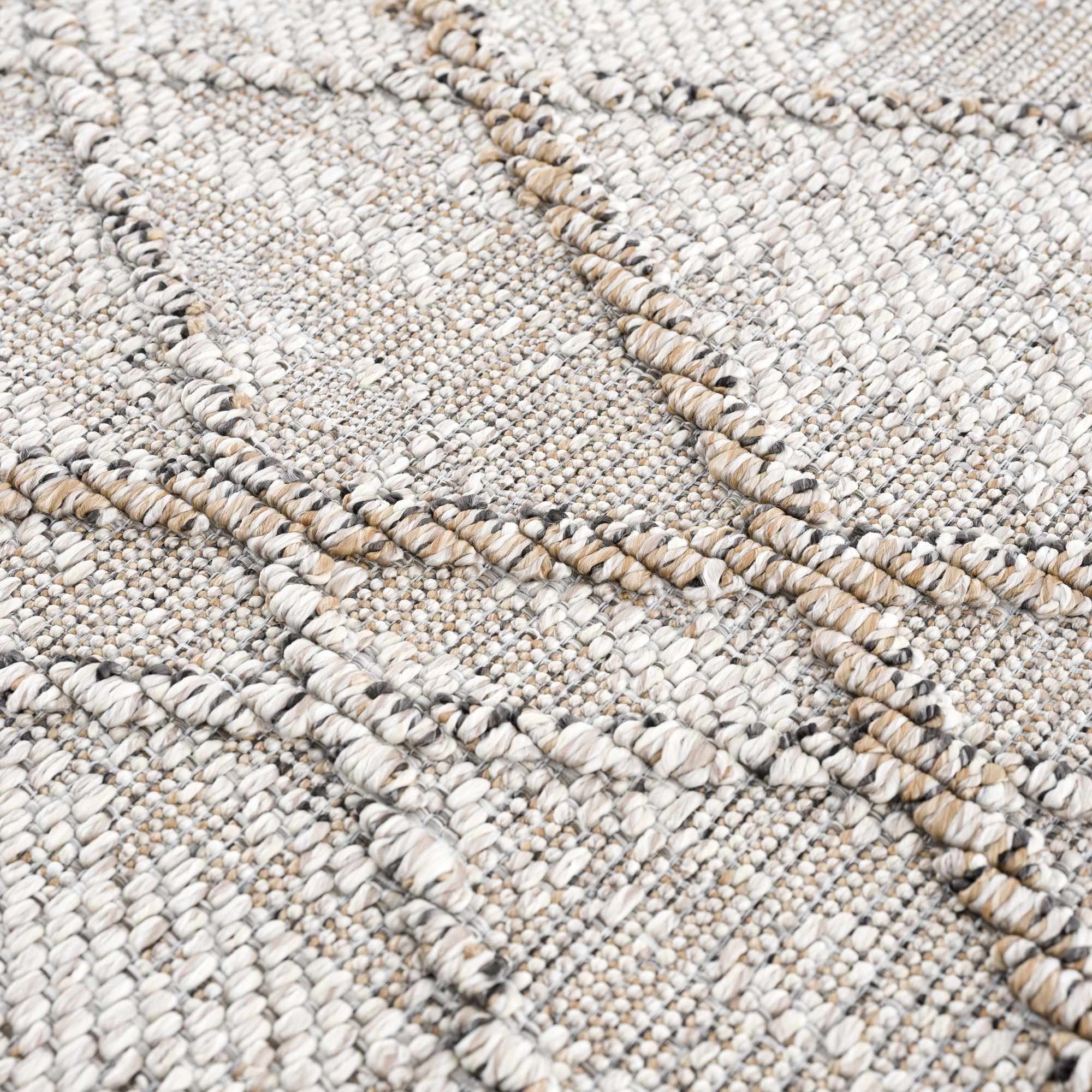 Exclusive Hauteloom Baqer Bone & Tan Textured Performance Rug - A Limited Edition Gem