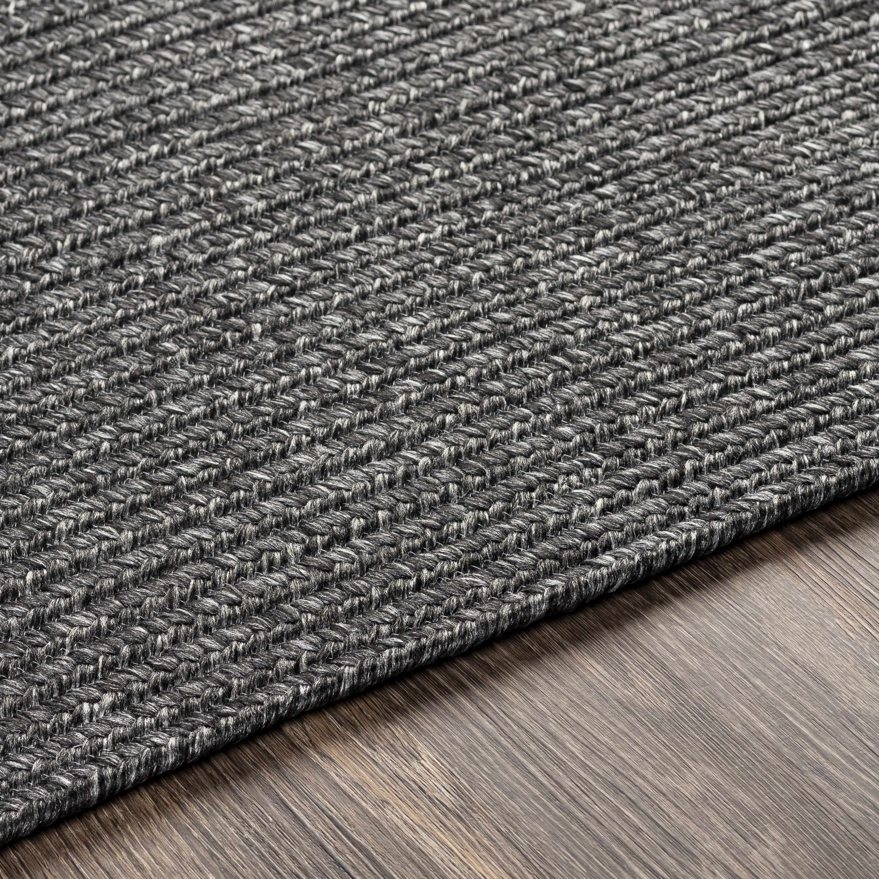 Stylish Black Braided Faux Jute Rug - Transform Your Space