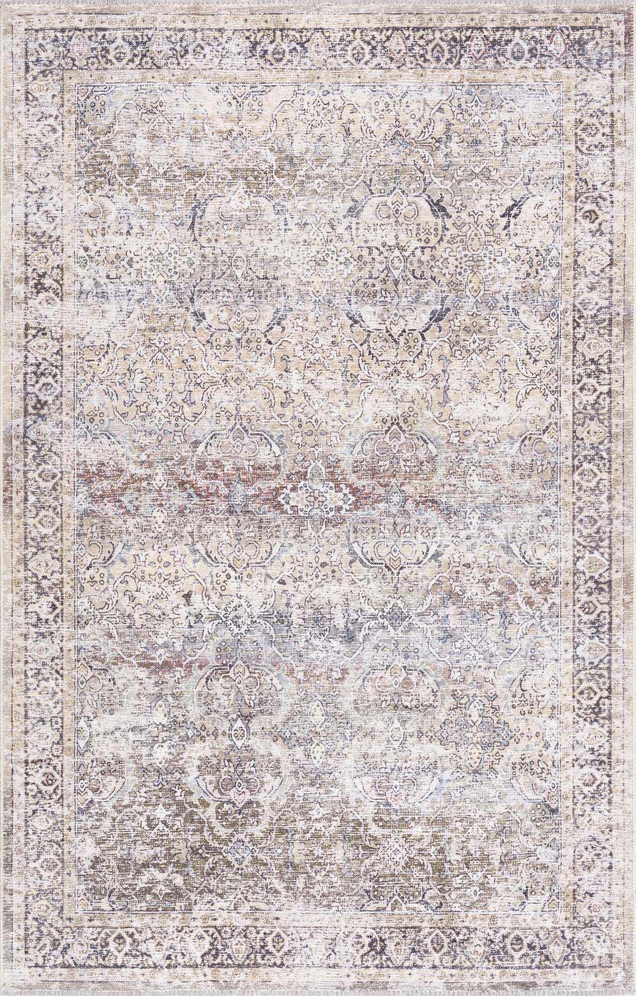 Hauteloom Olive Holi-2304 Washable Vintage Area Rug - Transform Your Space!