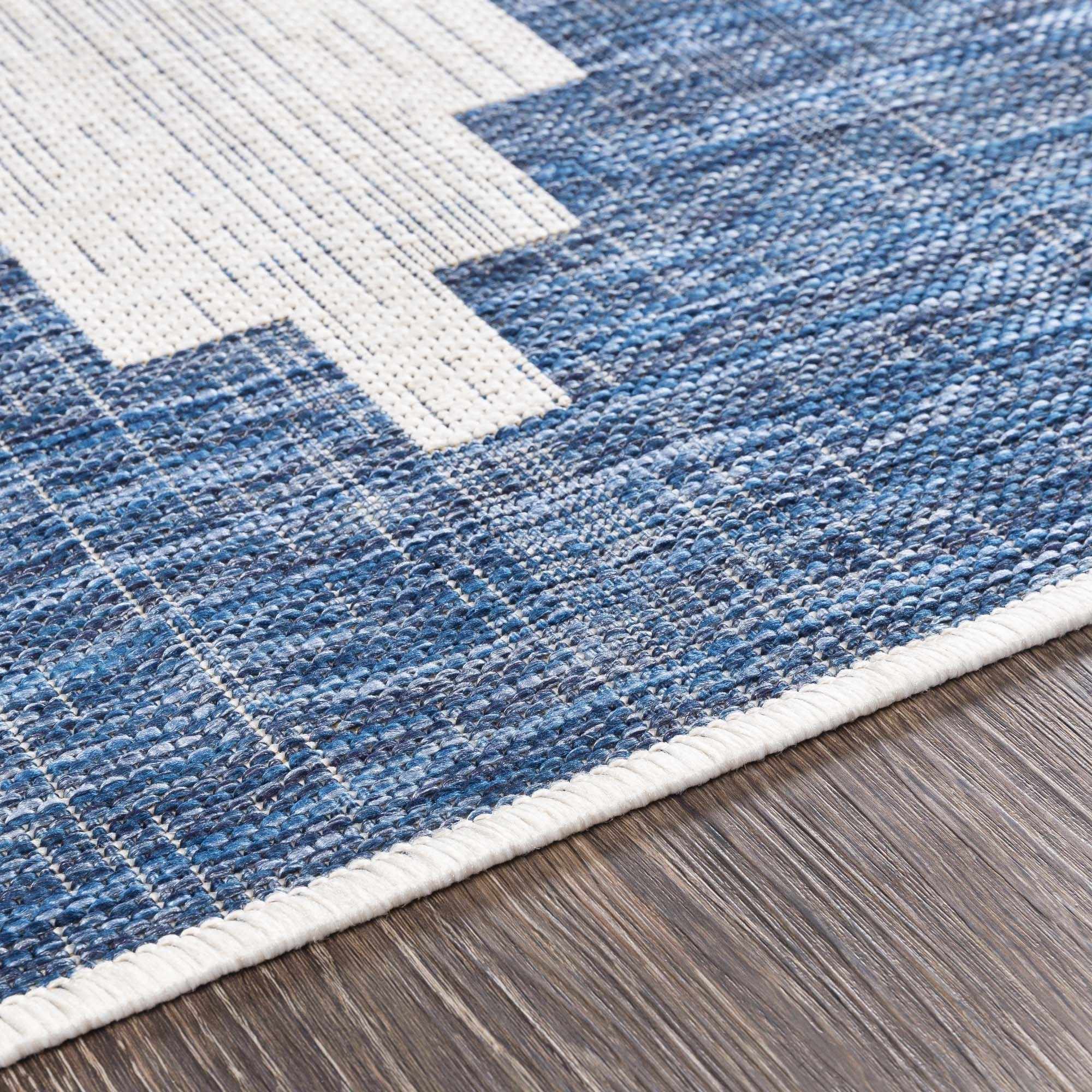Hauteloom Djugun Navy: The Ultimate Aztec-Inspired Rug for Indoors and Outdoors