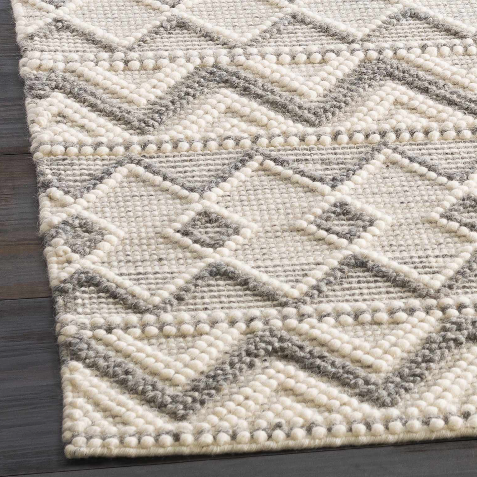Grab Your Cozy Hauteloom Whittington Gray & Cream Wool Rug on Clearance