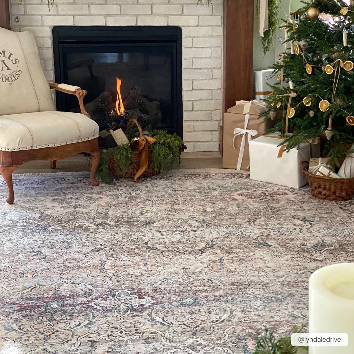 Hauteloom Olive Holi-2304 Washable Vintage Area Rug - Transform Your Space!