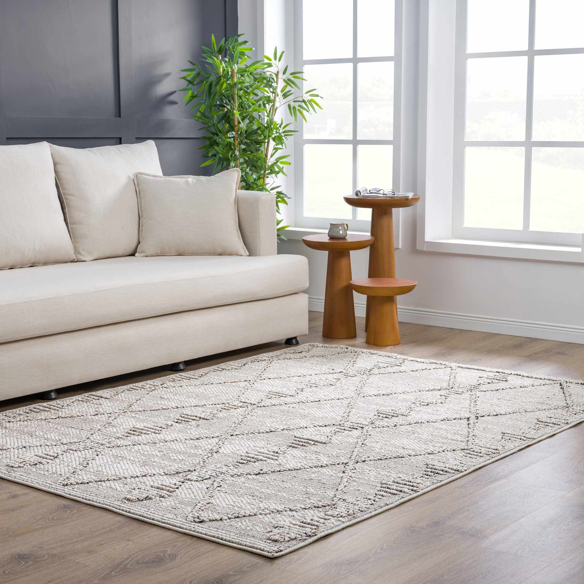 Hauteloom Nyla Bone Elegant Area Rug