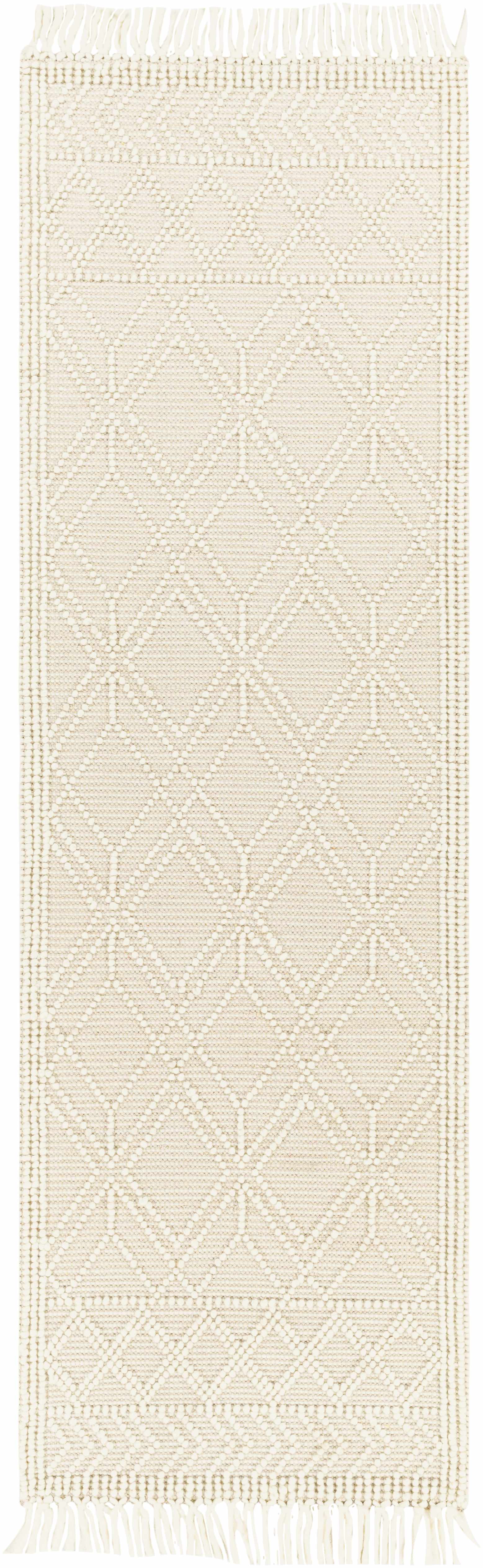 Indulge in Luxury with Hauteloom Ramsbury Beige Trellis Wool Rug