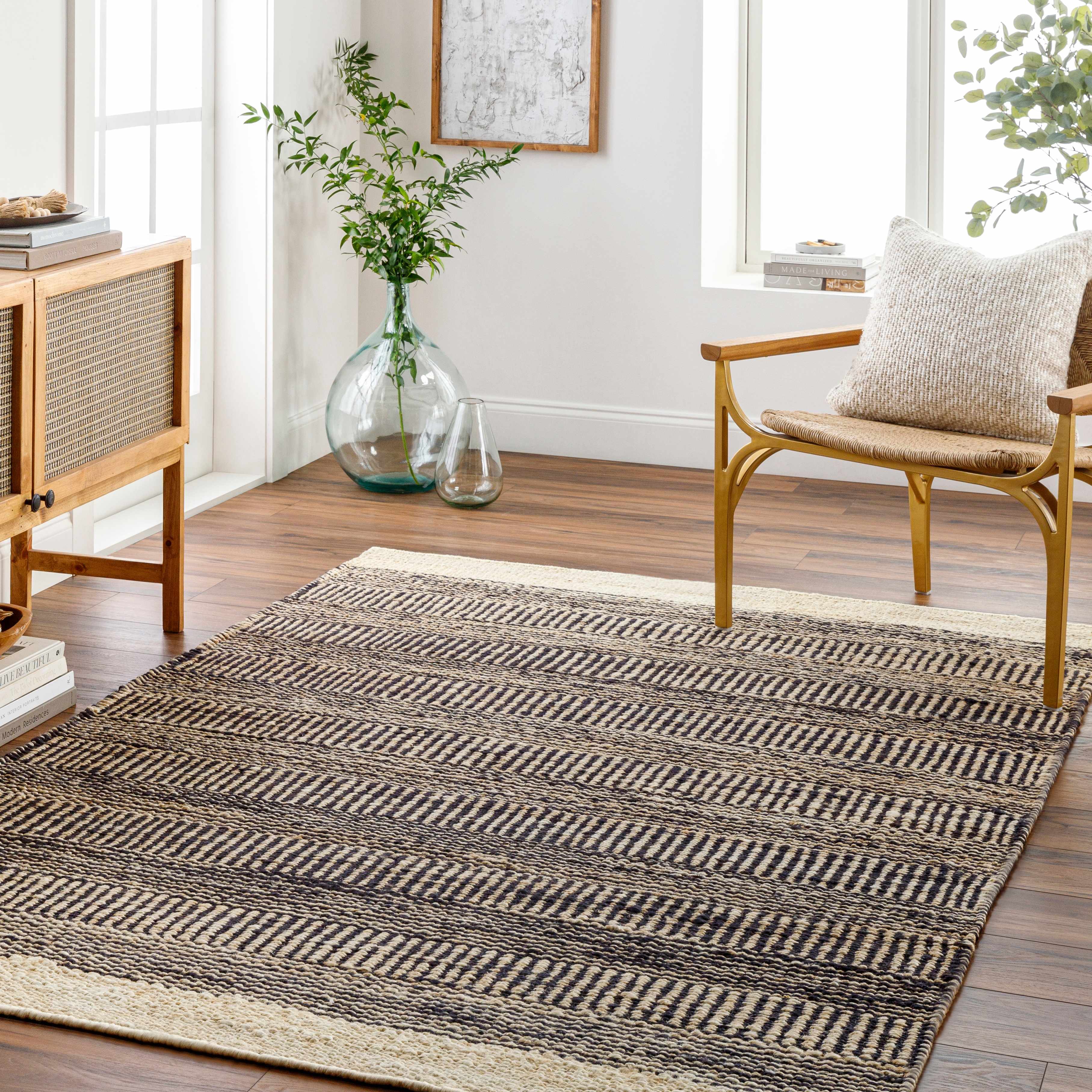Exquisite Hauteloom Black Elle Jute Rug