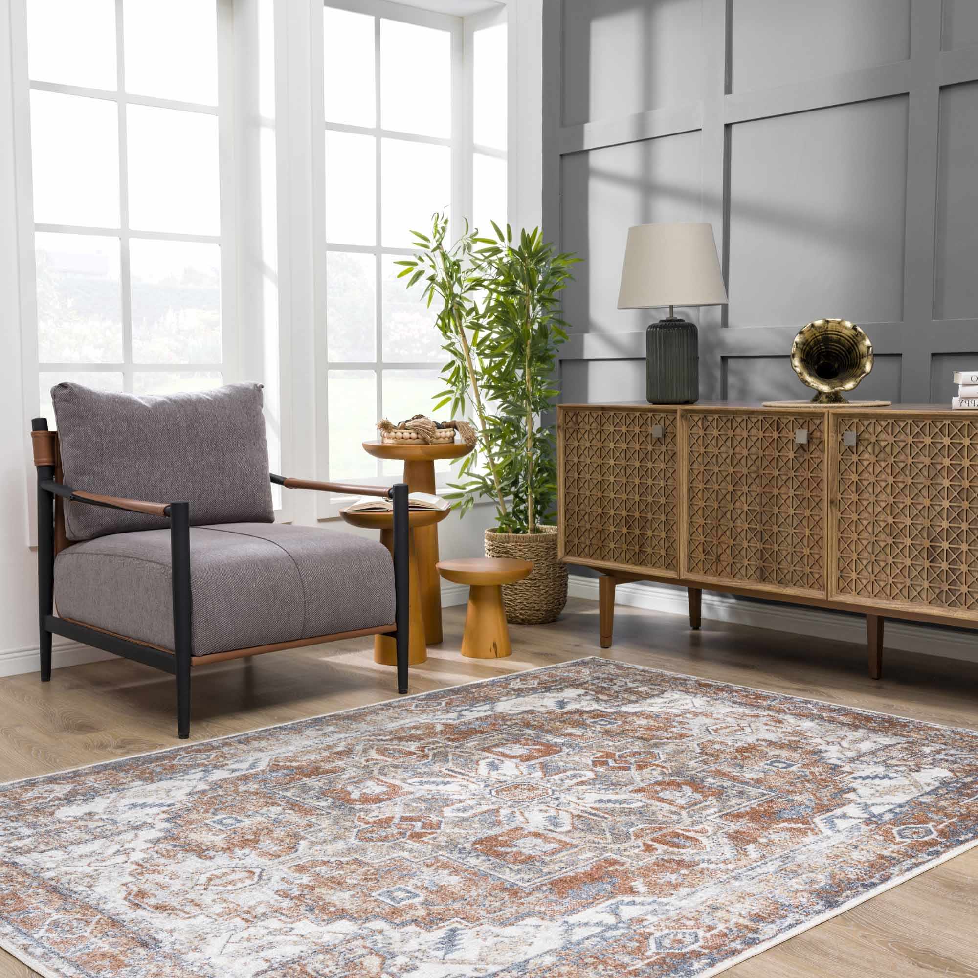 Hauteloom Rust Hera Washable Area Rug - Grab This Clearance Deal Now!