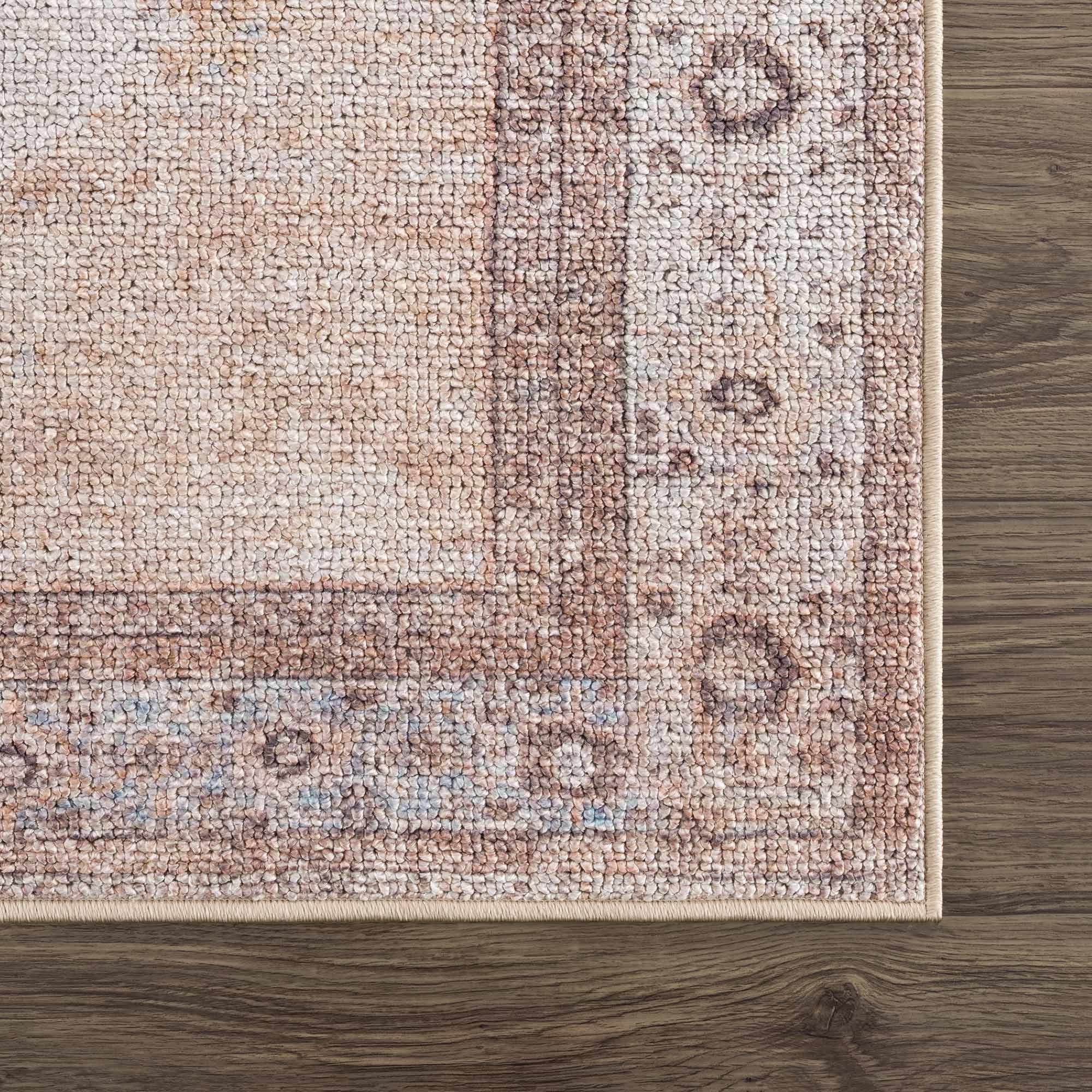 Hauteloom Analu Peach Luxury Washable Area Rug