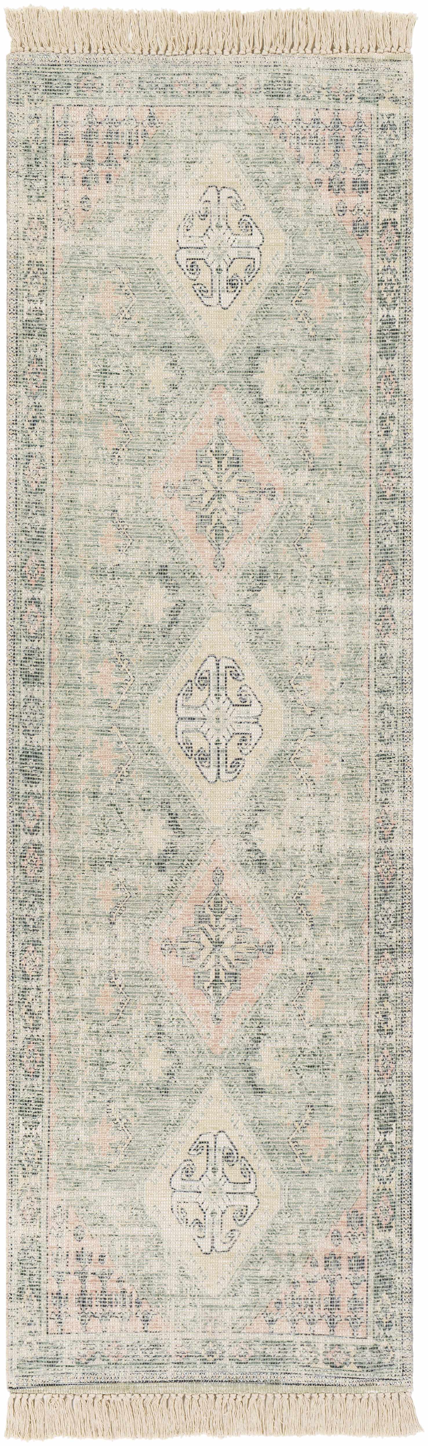 Breathtaking Hauteloom Foraker Sage Green Cotton Rug
