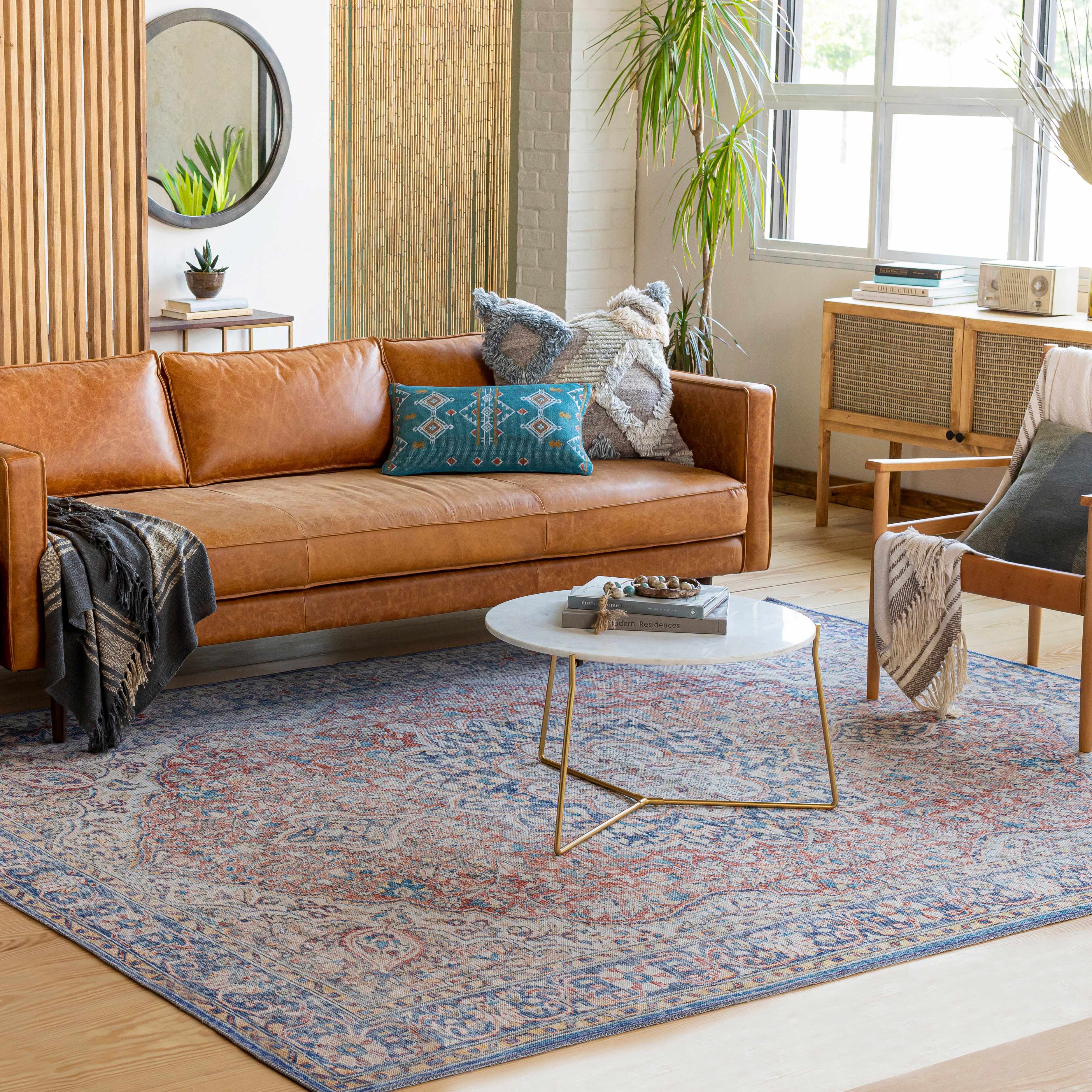 Hauteloom Wacousta Red & Blue Machine Washable Rug - A Splash of Color for Your Space