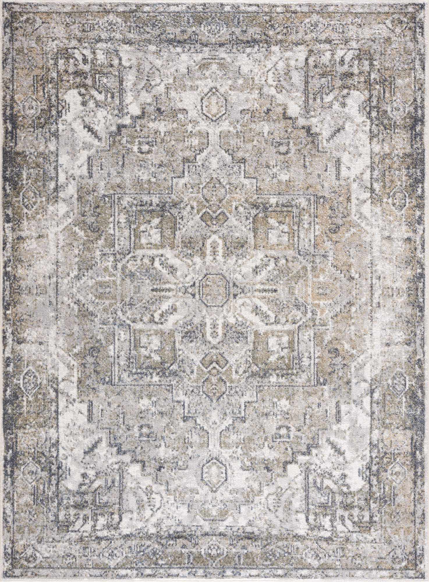 Indulgent Hauteloom Olive Hera Washable Area Rug