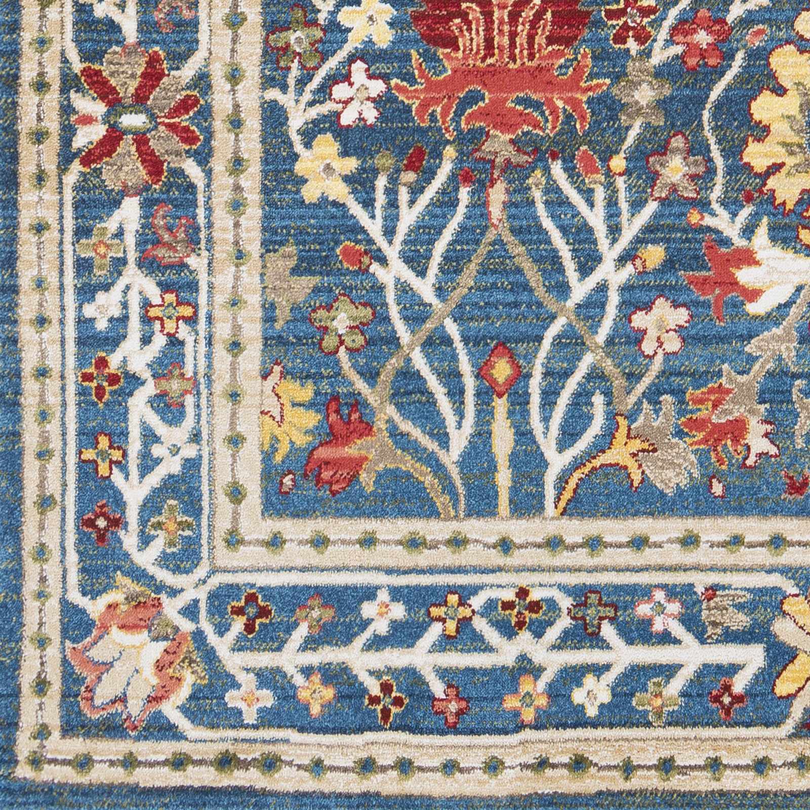 Exquisite Hauteloom Neola Navy Blue Damask Area Rug