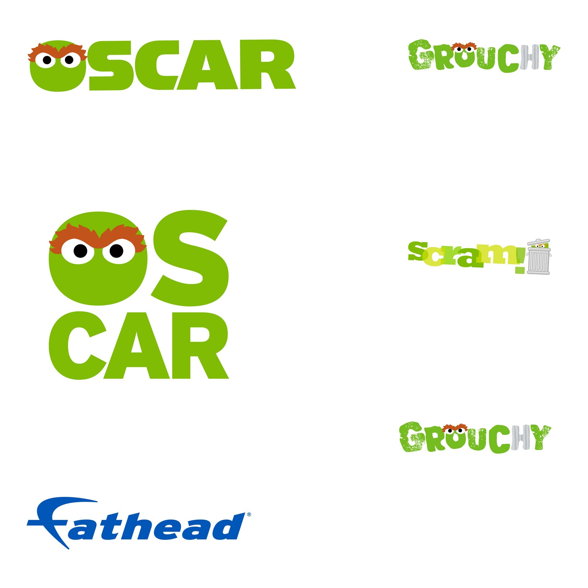Get Your Hands on the Adorable Fathead Oscar The Grouch Typography Minis! - Officially Licensed Sesame Street Removable Adhesive Decal