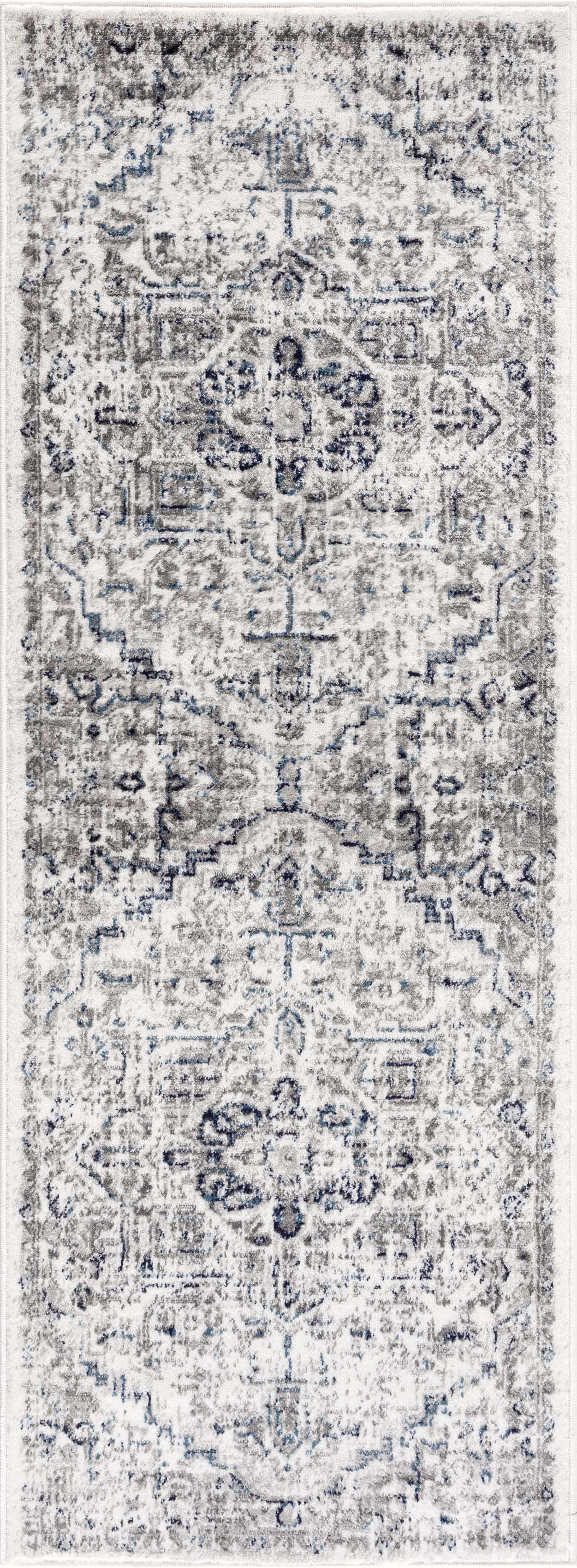 Hauteloom Buenaventura Cream & Navy Area Rug - Add a Touch of Elegance to Your Space