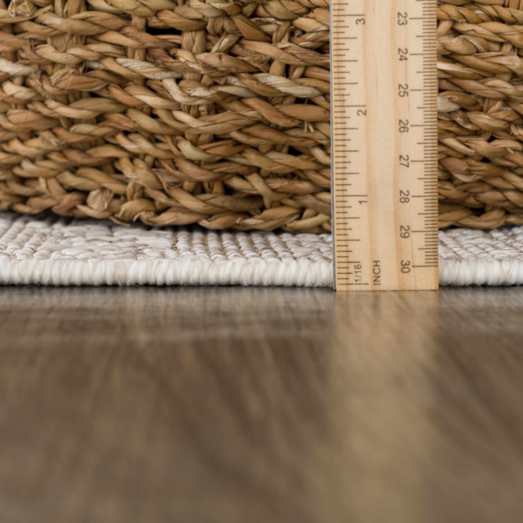 Exclusive Hauteloom Baqer Bone & Tan Textured Performance Rug - A Limited Edition Gem