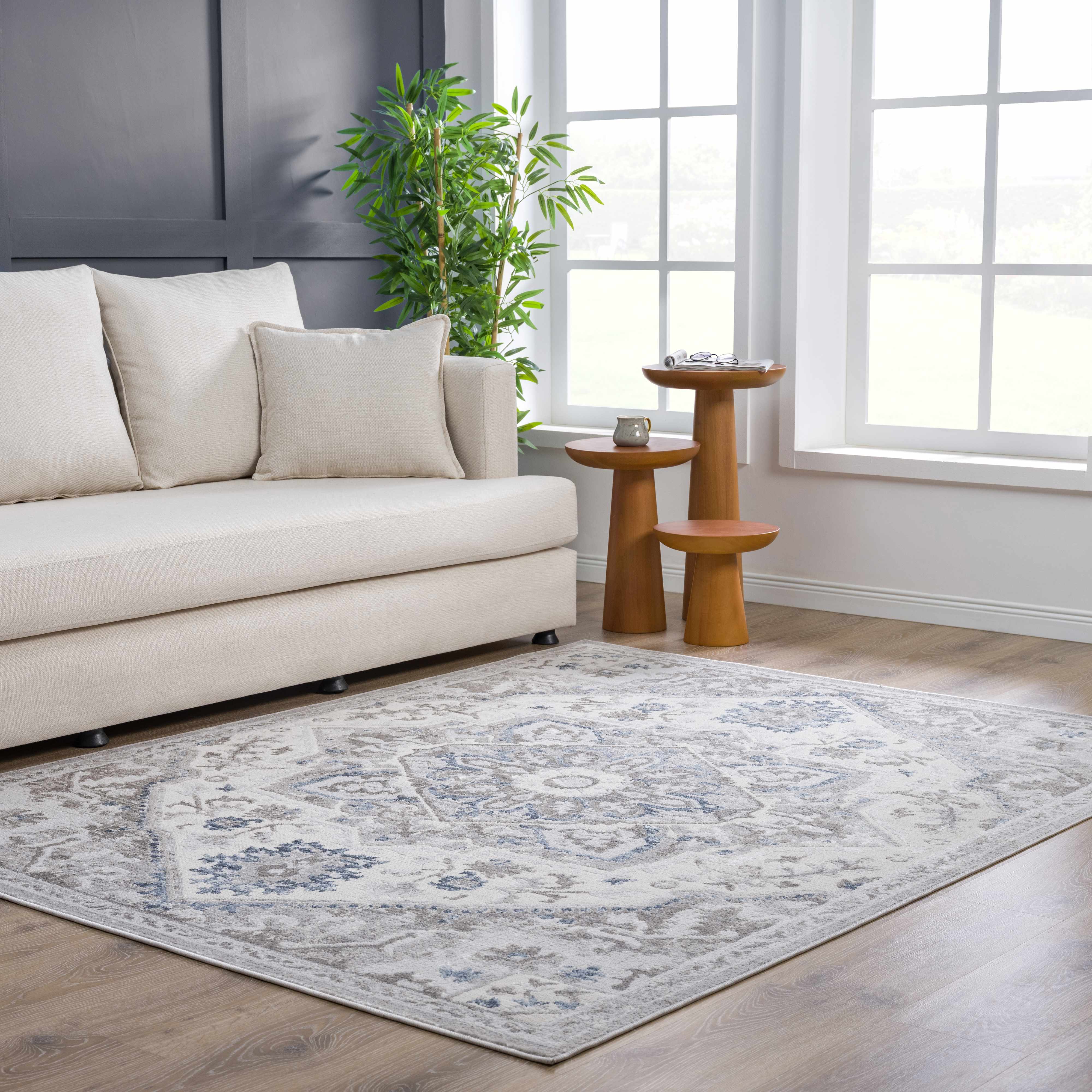 Exclusive Hauteloom Bakir Blue Hues Gray Medallion Area Rug - A Must-Have Limited Edition