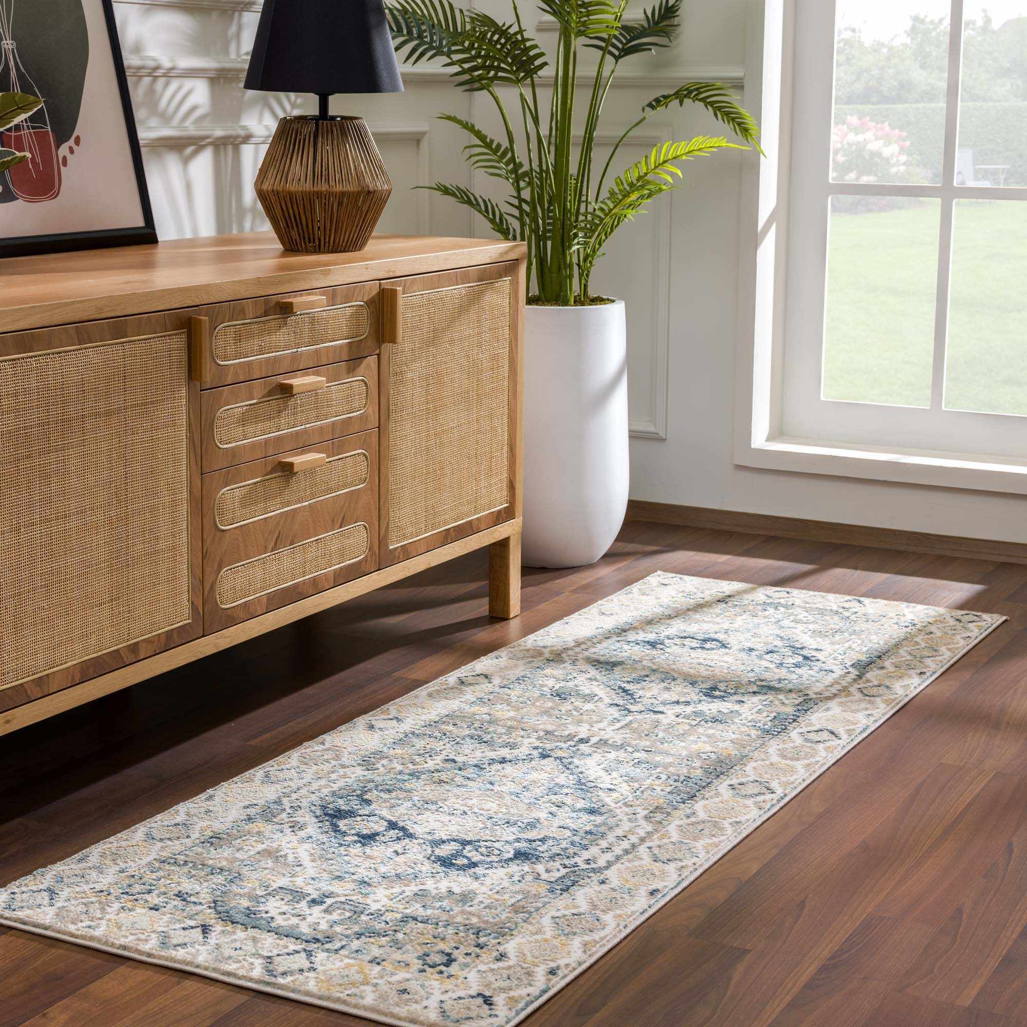 Exquisite Brend Blue Medallion Area Rug by Hauteloom