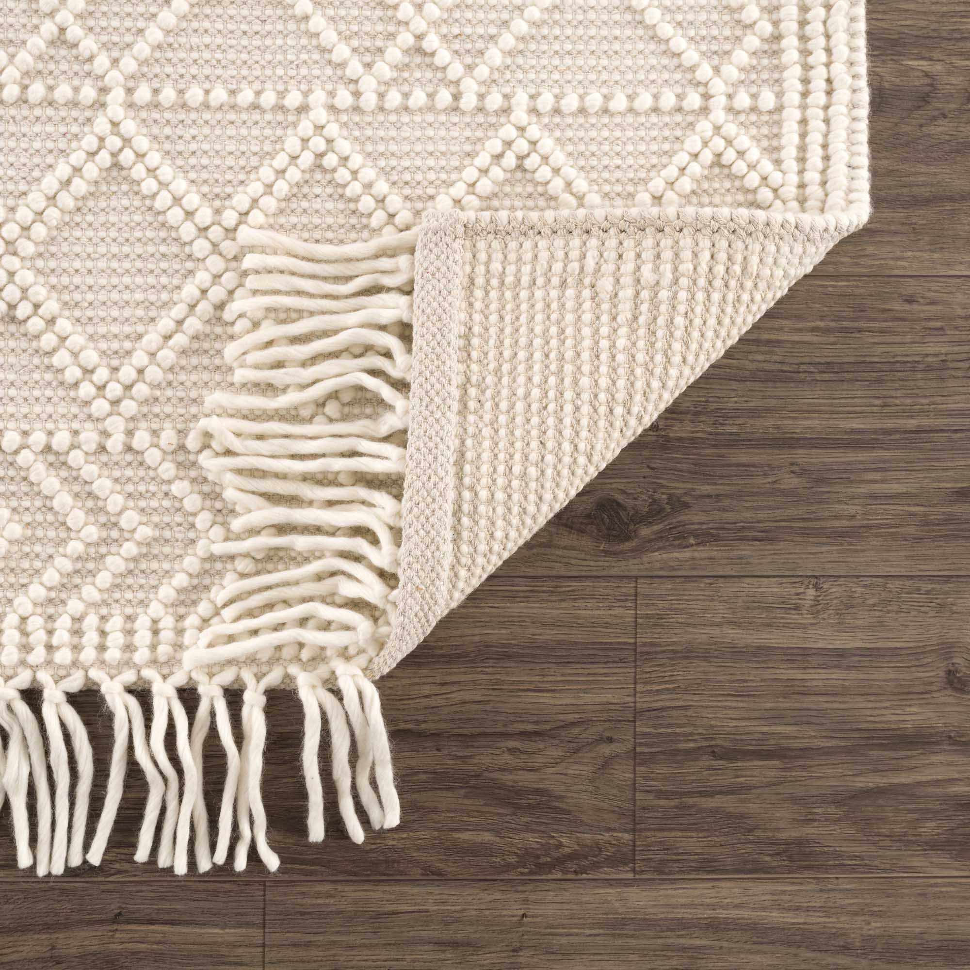 Indulge in Luxury with Hauteloom Ramsbury Beige Trellis Wool Rug