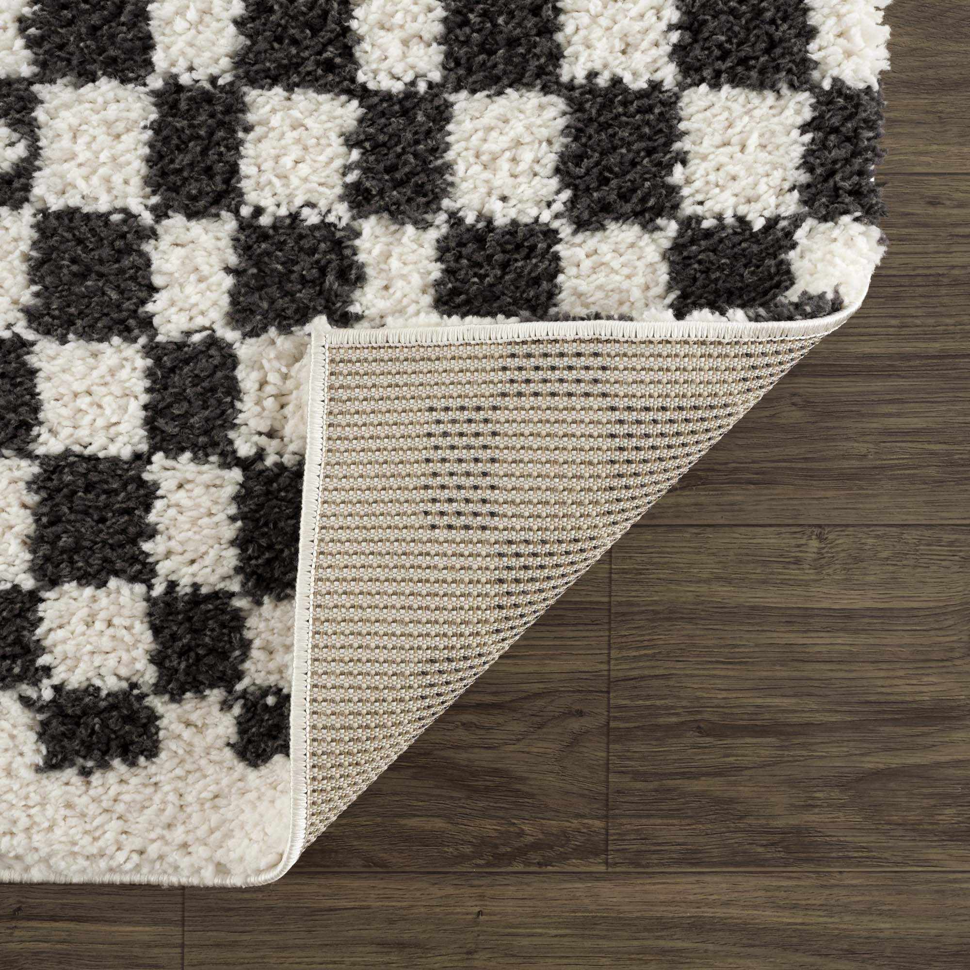 Stunning Hauteloom Kieu Black & White Checkered Area Rug