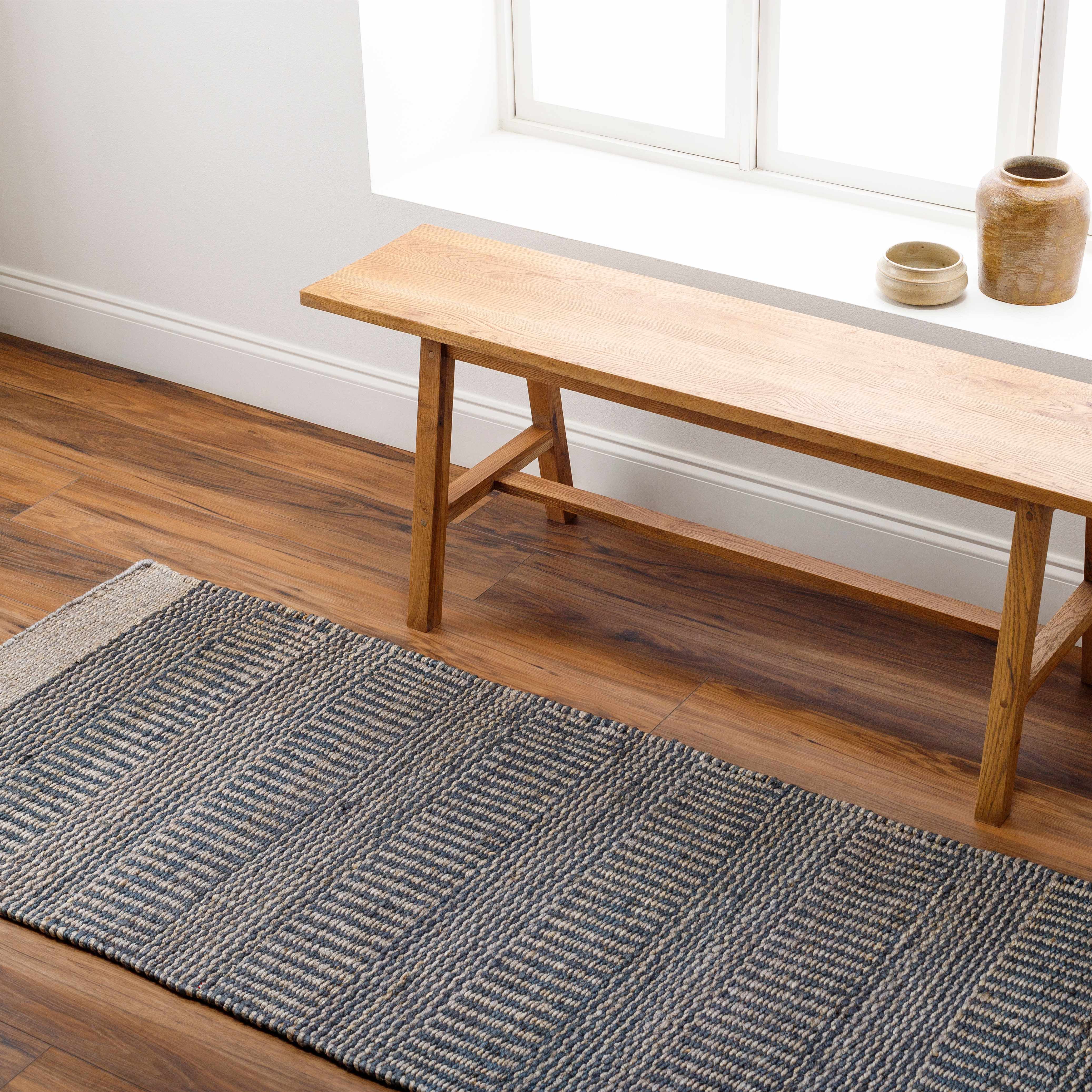 Exquisite Navy Elle Jute Rug by Hauteloom