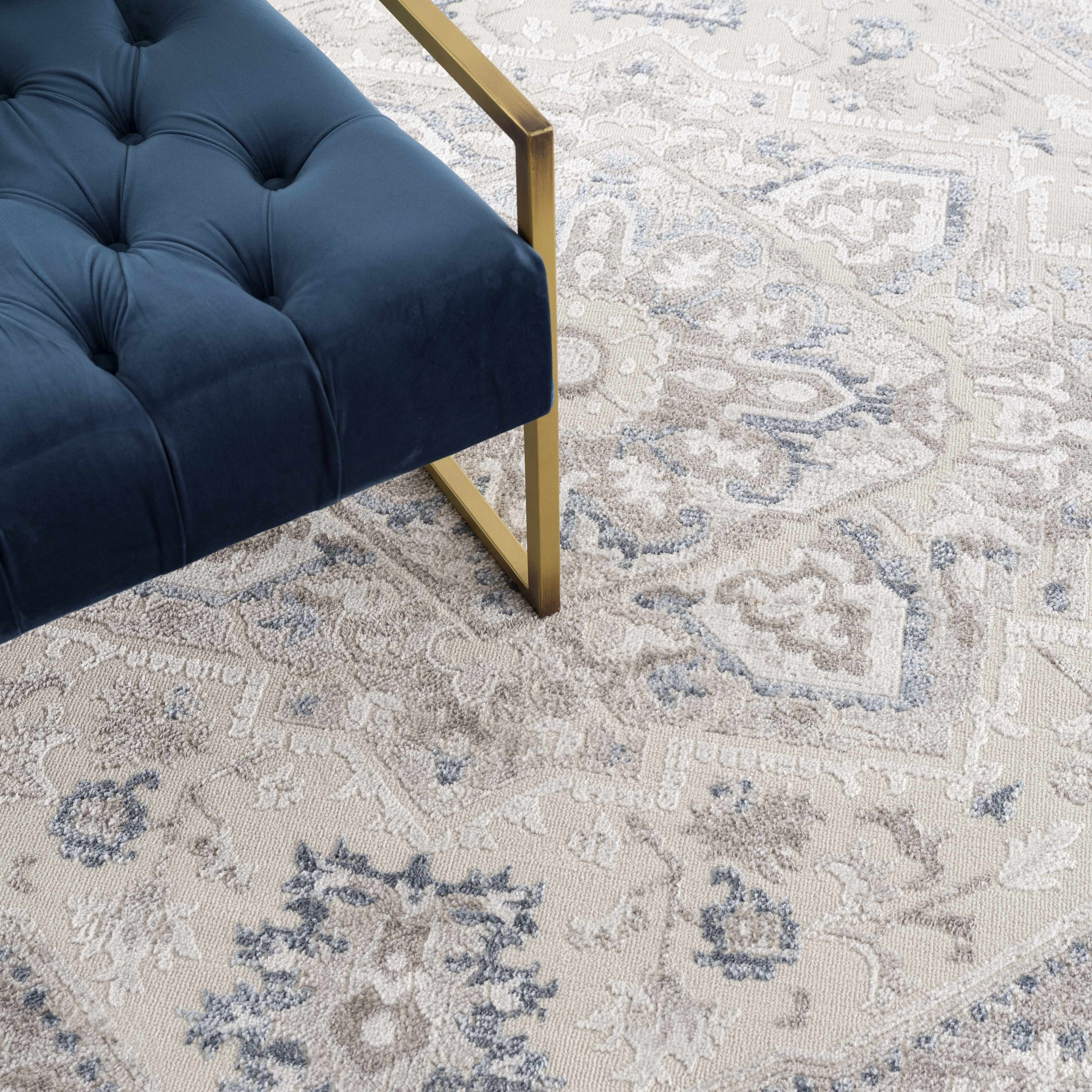 Exclusive Hauteloom Bakir Blue Hues Gray Medallion Area Rug - A Must-Have Limited Edition
