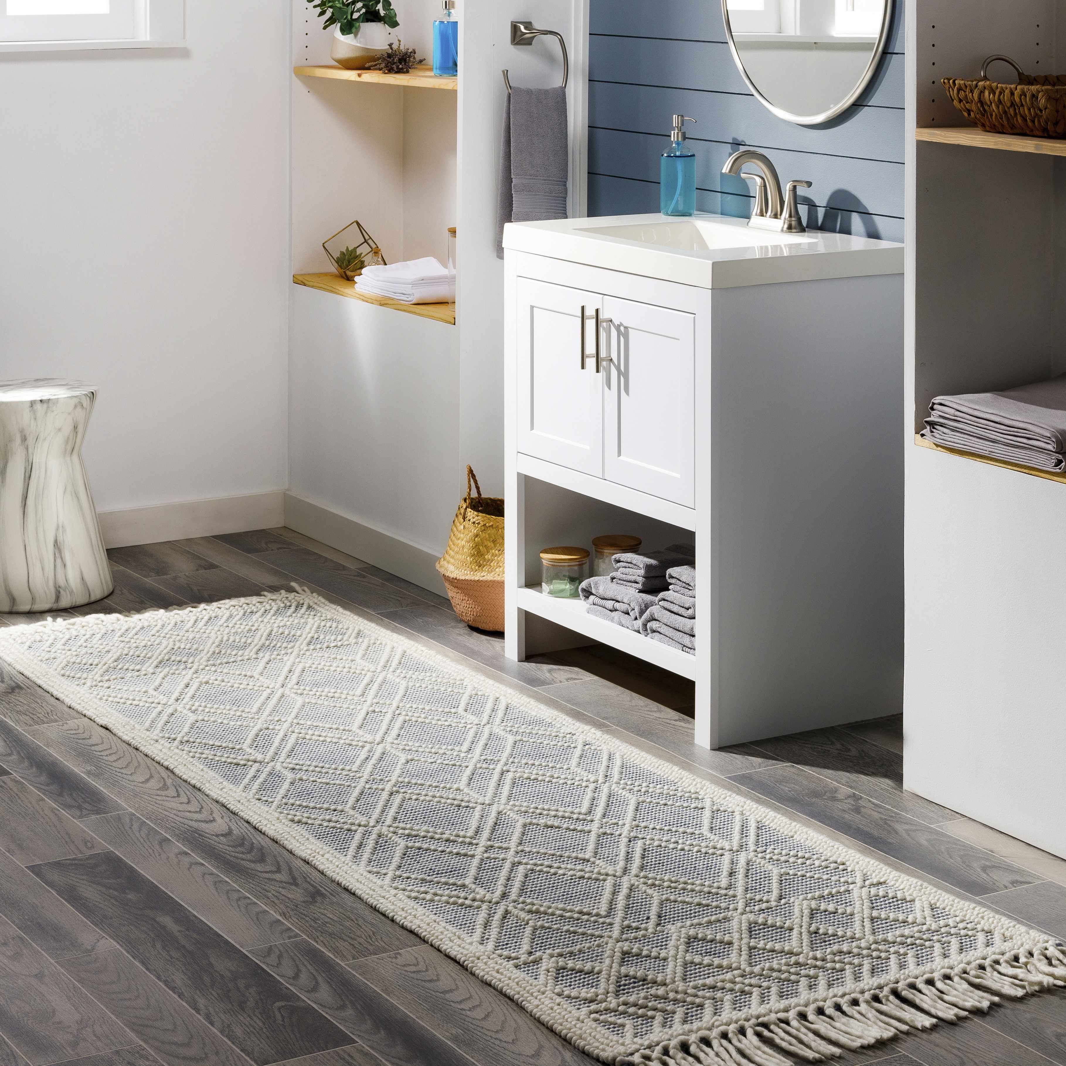 Exquisite Hauteloom Ramsbury Ivory & Blue Area Rug