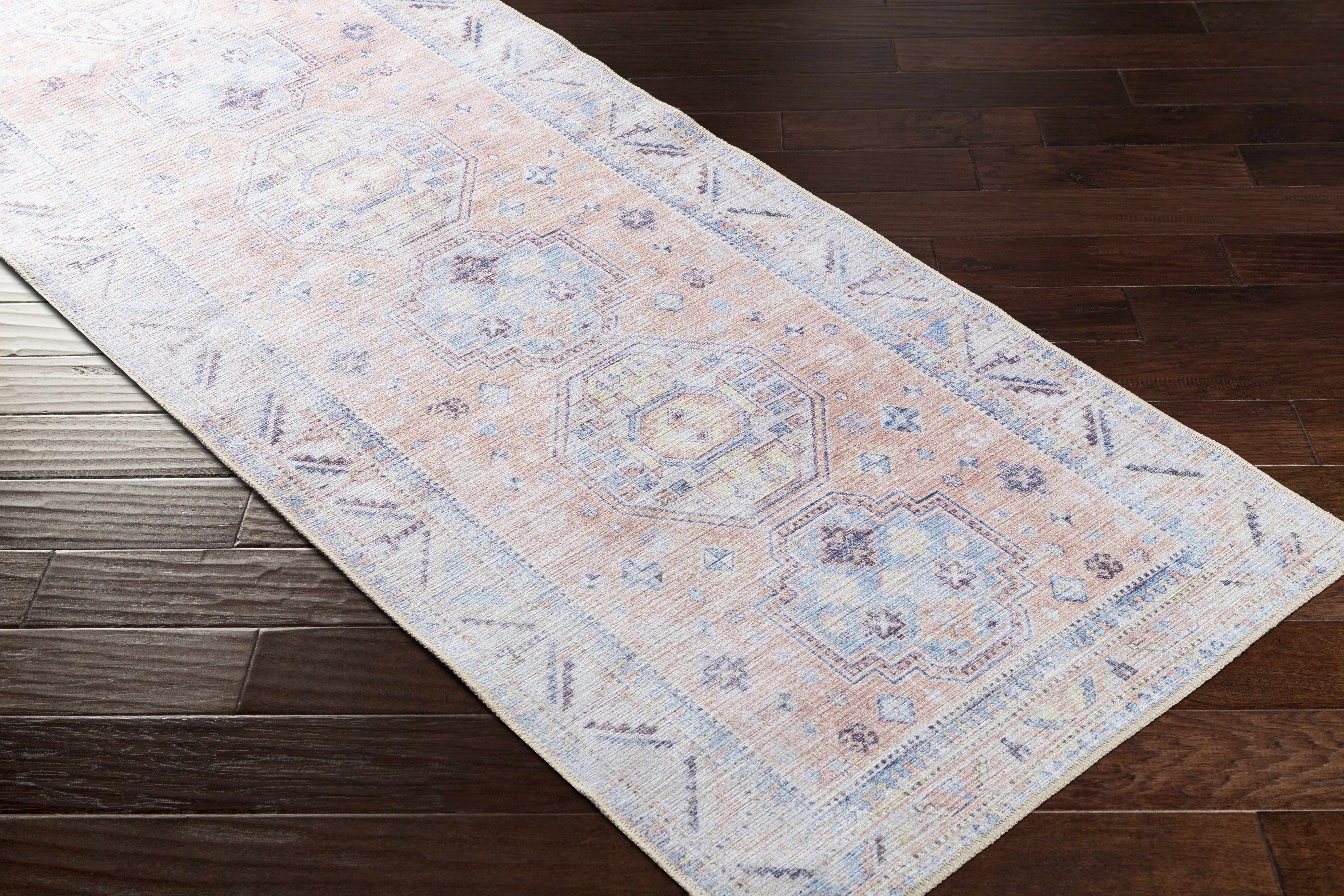 Indulgent Hauteloom Morcott Peach Washable Area Rug