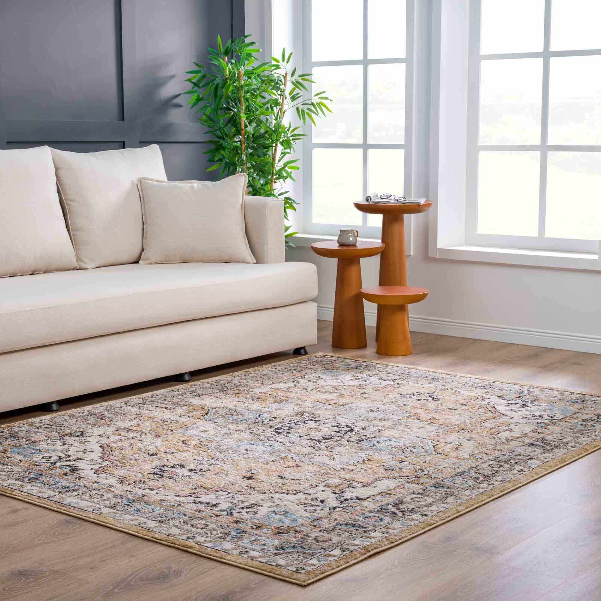 Exclusive Hauteloom Albie Gold & Beige Area Rug - Grab This Clearance Deal Now!