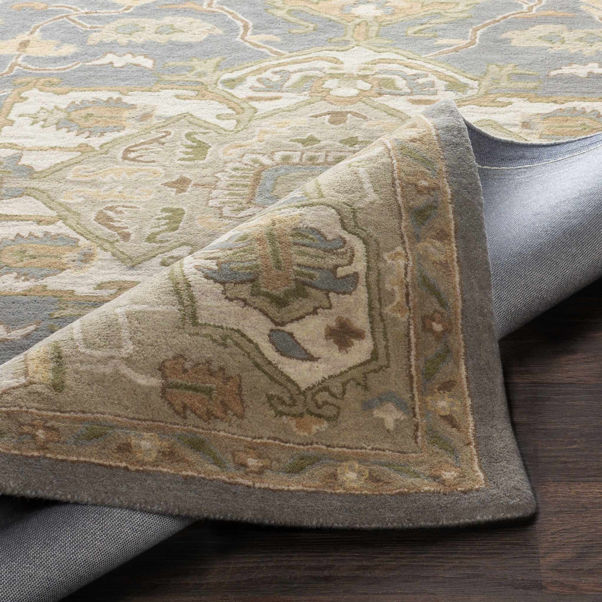 Luxurious Hauteloom Broomfield Gray Wool Area Rug