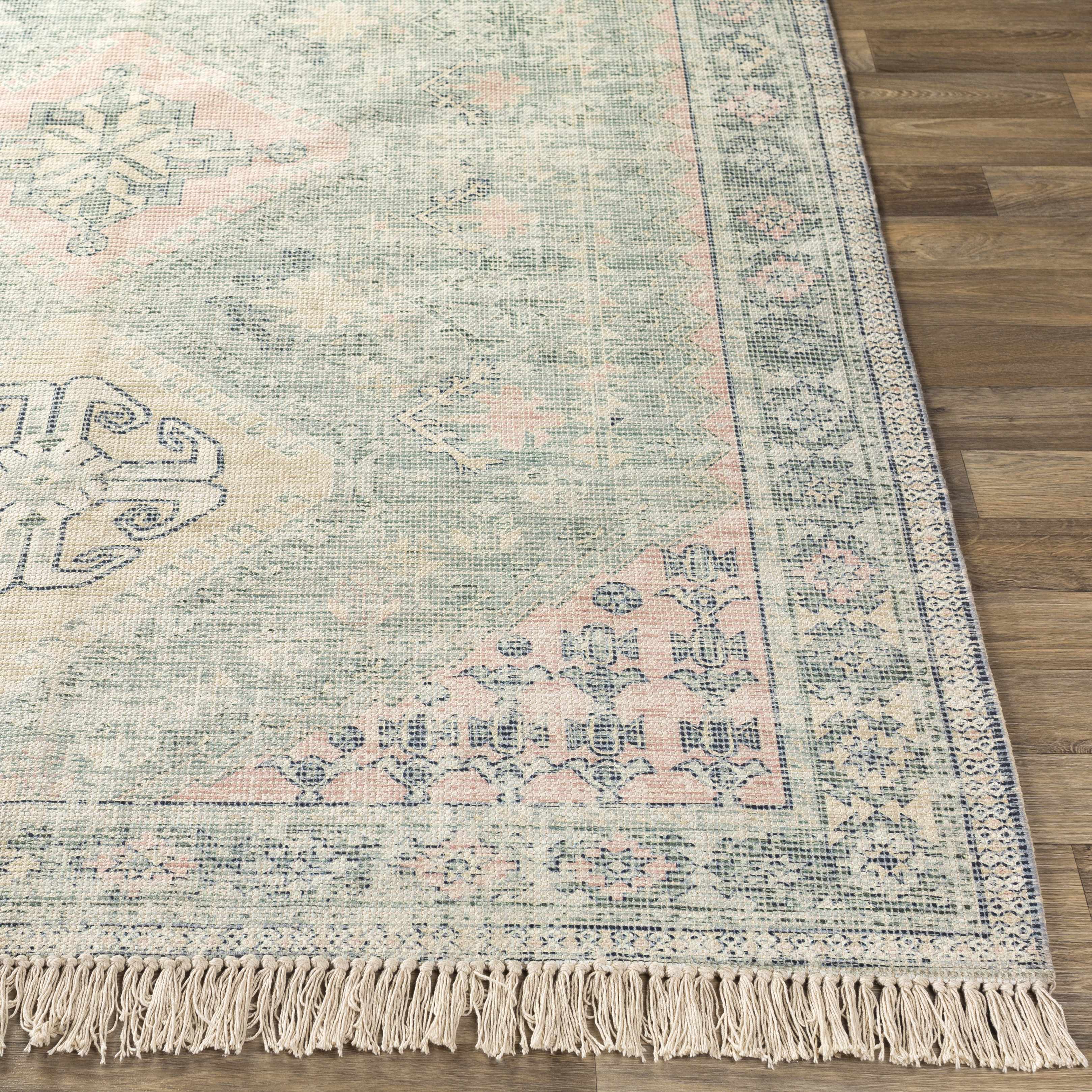 Breathtaking Hauteloom Foraker Sage Green Cotton Rug