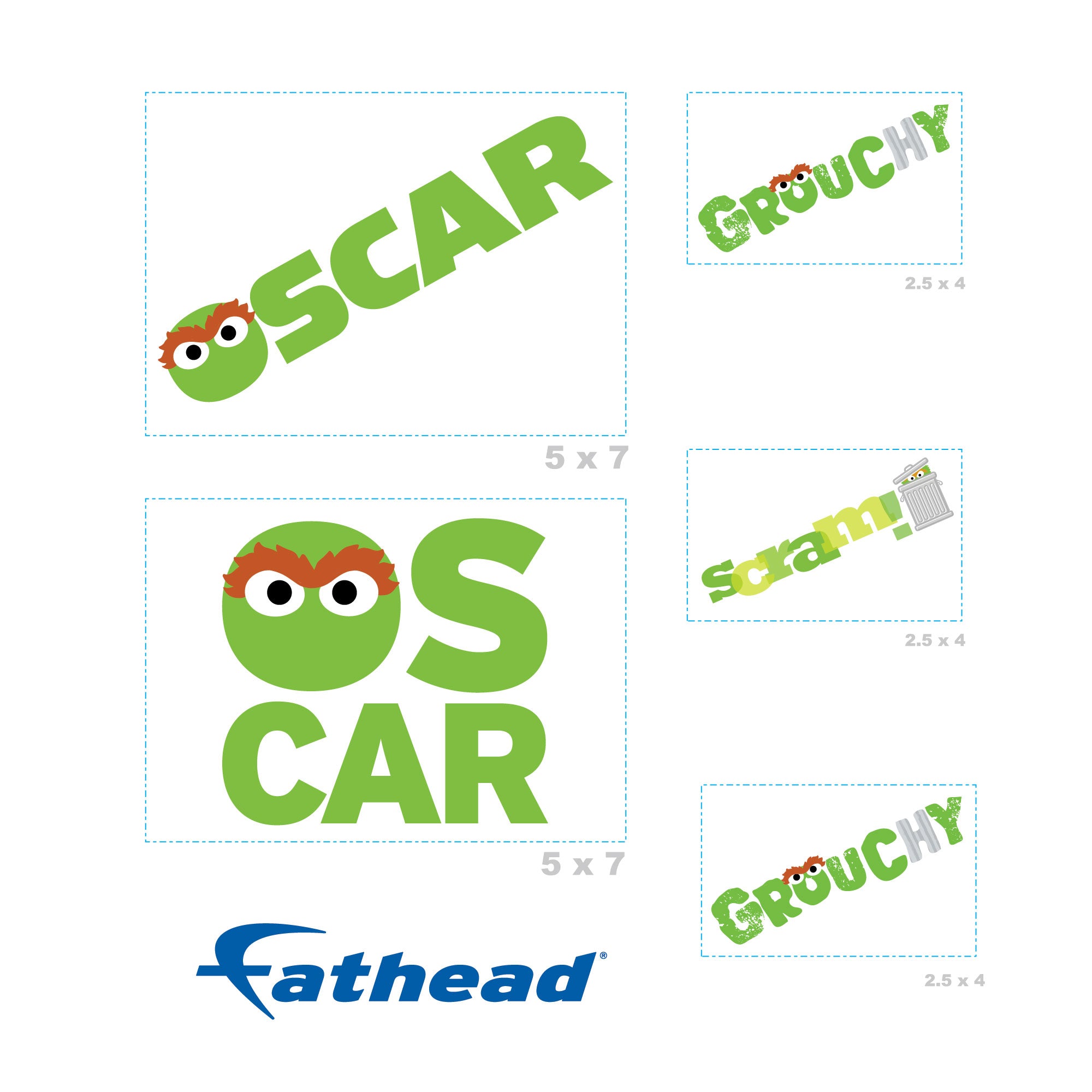 Get Your Hands on the Adorable Fathead Oscar The Grouch Typography Minis! - Officially Licensed Sesame Street Removable Adhesive Decal